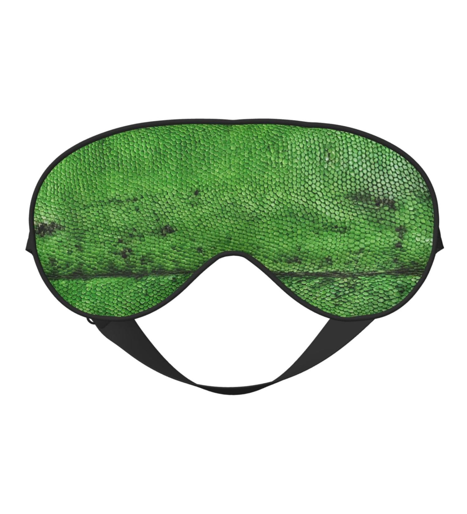 Premium Green Snakeskin Sleep Mask Eye Cover - Reusable Soft Blackout for Travel & Better Sleep | Perfect Gift for Men & Women - Buy Online on GoSupps.com