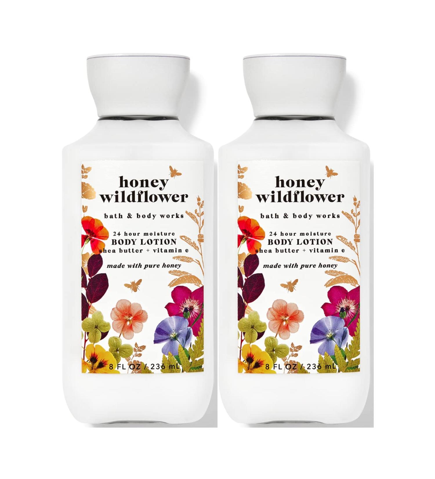 Bath and Body Works Honey Wildflower Super Smooth Body Lotion Sets Gift For Women 8 Oz -2 Pack (Honey Wildflower)