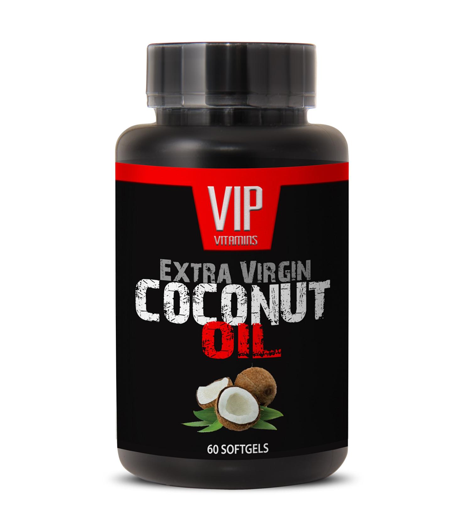 VIP VITAMINS Extra Virgin Coconut Oil 3000mg Softgels - Weight Loss Supplement - 60 Count - Buy Online on GoSupps.com