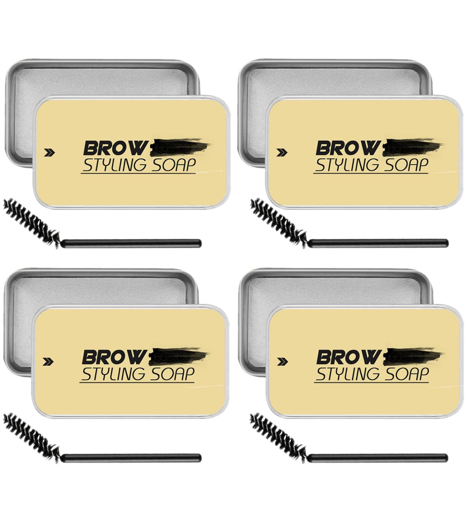 4 Pack Eyebrow Soap Brow Soap Long Lasting Eyebrow Gel Clear Eyebrow Wax Waterproof Brows Styling Soap Kit Pomade for Natural Eyebrow 16 g (Pack of 4)