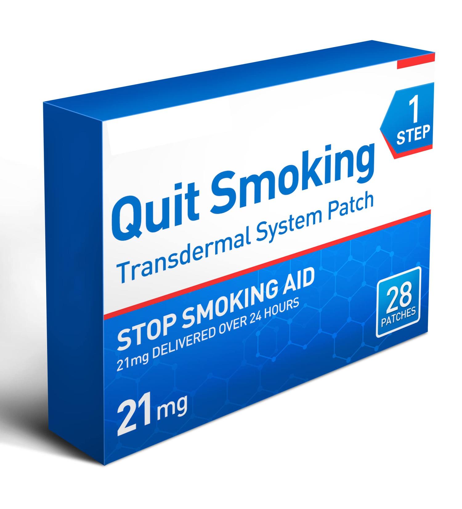 Quit Smoking Aid Patch Step 1 - 28 Patches 21mg 4-Week Kit - Easy and Effective Solution to Stop Smoking - Buy Online on GoSupps.com