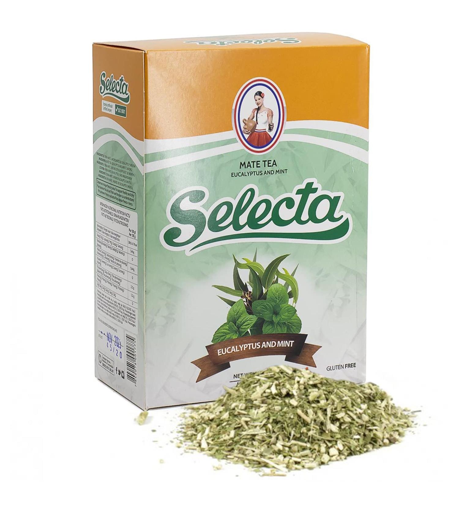 Eno Bronstrup Selecta Yerba Mate Tea Eukalyptus Mint 05 kg + Gift Sample 40g Rich in antioxidants and vitamins accelerates metabolism sugarfree Paraguay Eucalyptus Mint 05 kg - Buy Online on GoSupps.com