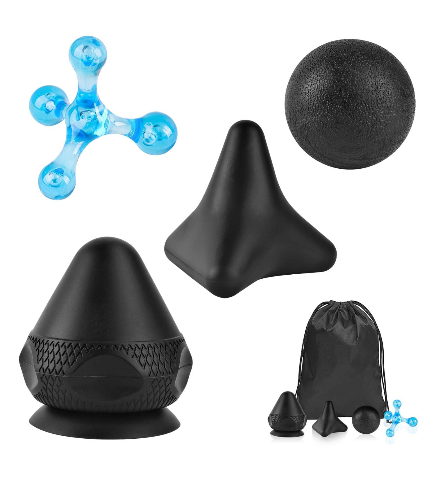 Wugu Trigger Point Presser Set | Effective Muscle Pain Relief Massager with Suction Cup Bag for Neck Back Shoulder & Arm Tension - Buy Online on GoSupps.com