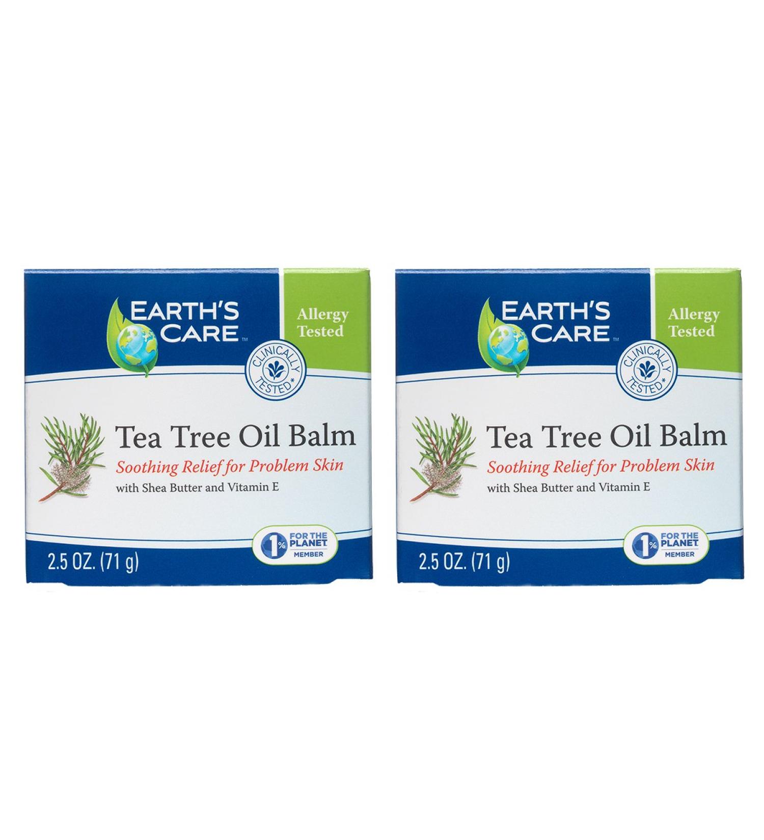 Earth's Care Tea Tree Oil Balm - 2 Pack Moisturizer for Problem Skin with Shea Butter & Vitamin E | 2.5 oz Repair Cream - Buy Online on GoSupps.com