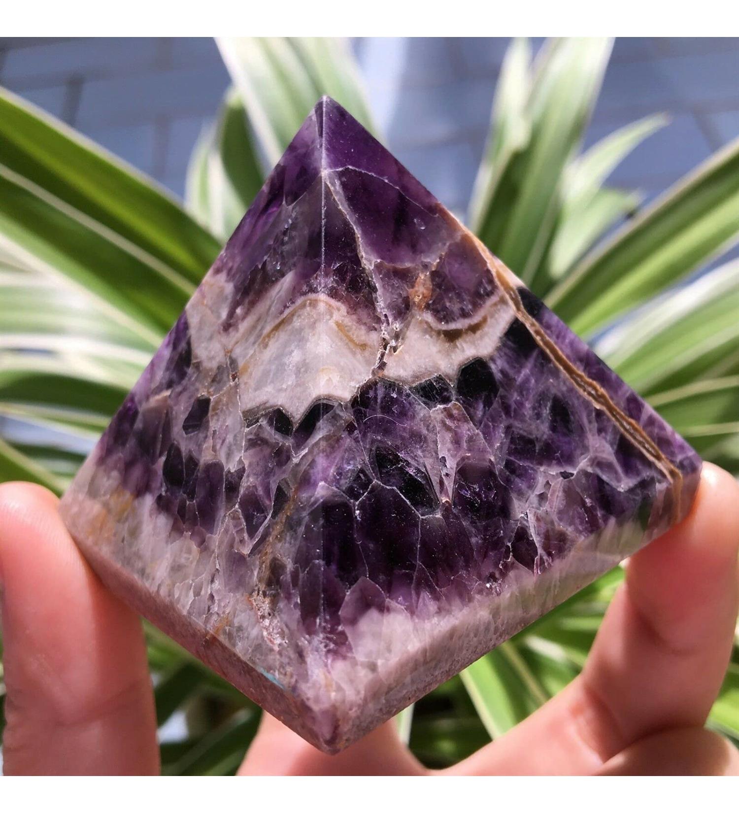 45-50mm Natural Dream Amethyst Quartz Crystal Pyramid yuebang Stone Mineral Specimen - Buy Online on GoSupps.com