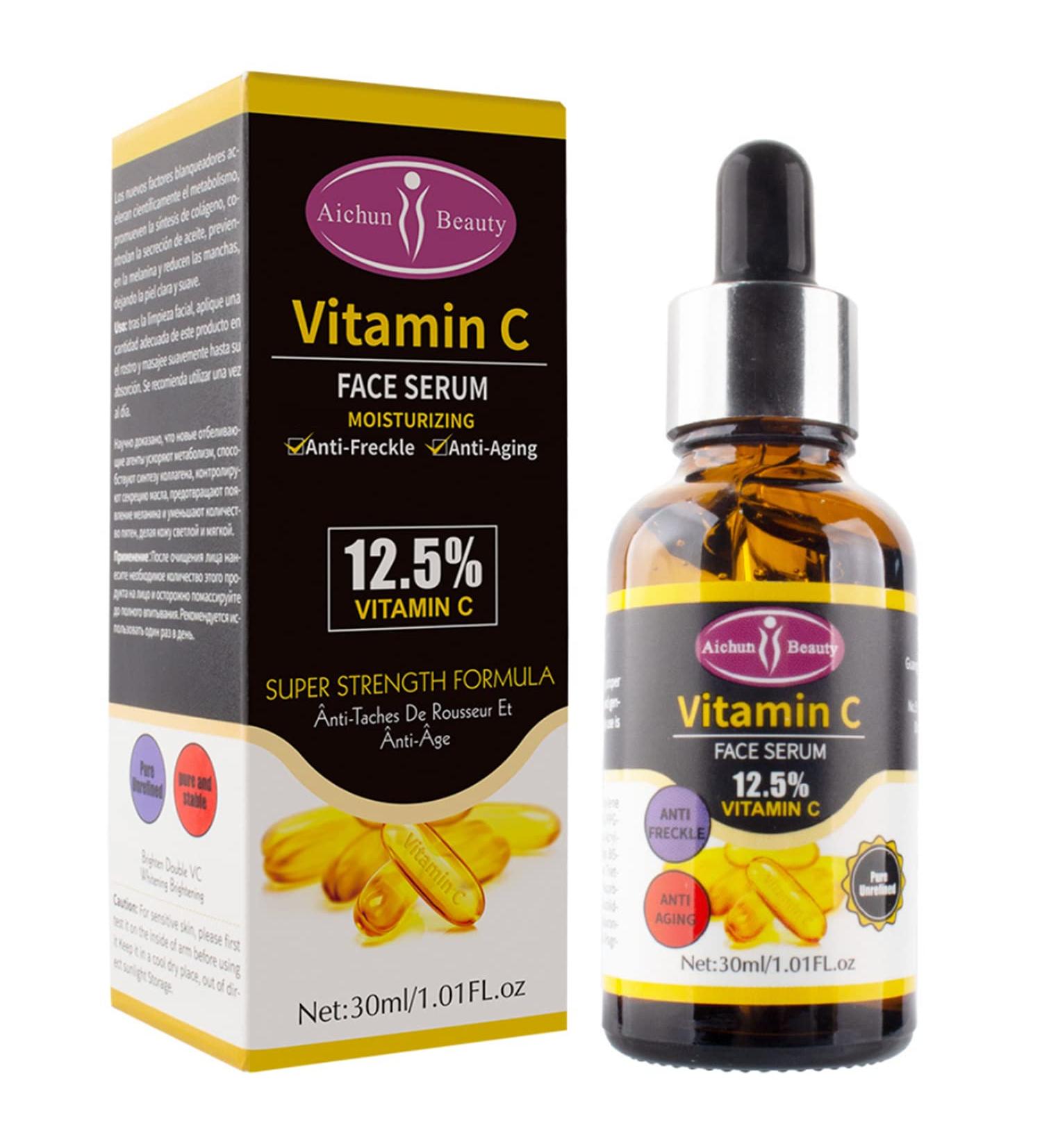 AICHUN BEAUTY 12.5% Vitamin C Face Serum - Anti-Aging & Moisturizing - 30ml for Radiant Skin - Buy Online on GoSupps.com