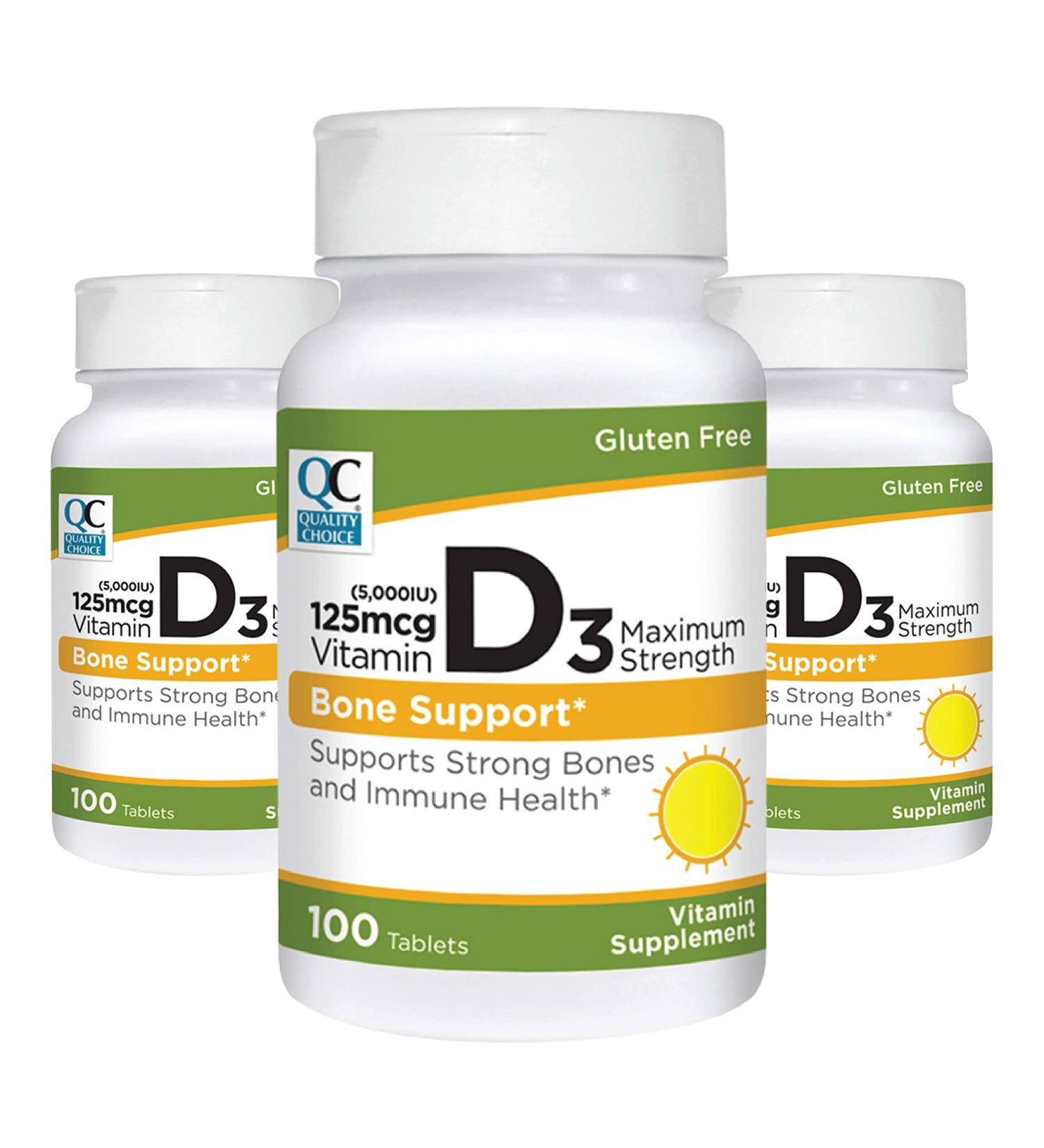 Quality Choice Vitamin D3 125 mcg Tablets - Buy Online on GoSupps.com