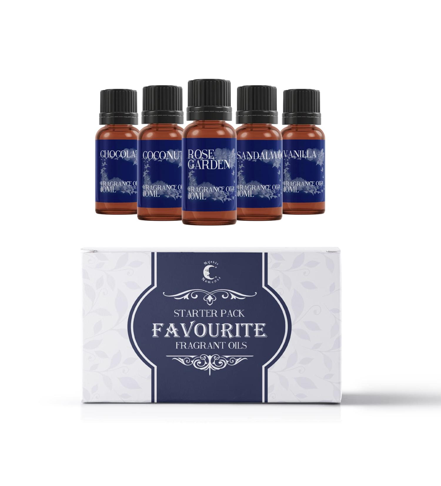 Mystic Moments Fragrant Oil Starter Pack - Best 5 x 10ml Essential Oils for Aromatherapy - International Shipping Available - Buy Online on GoSupps.com