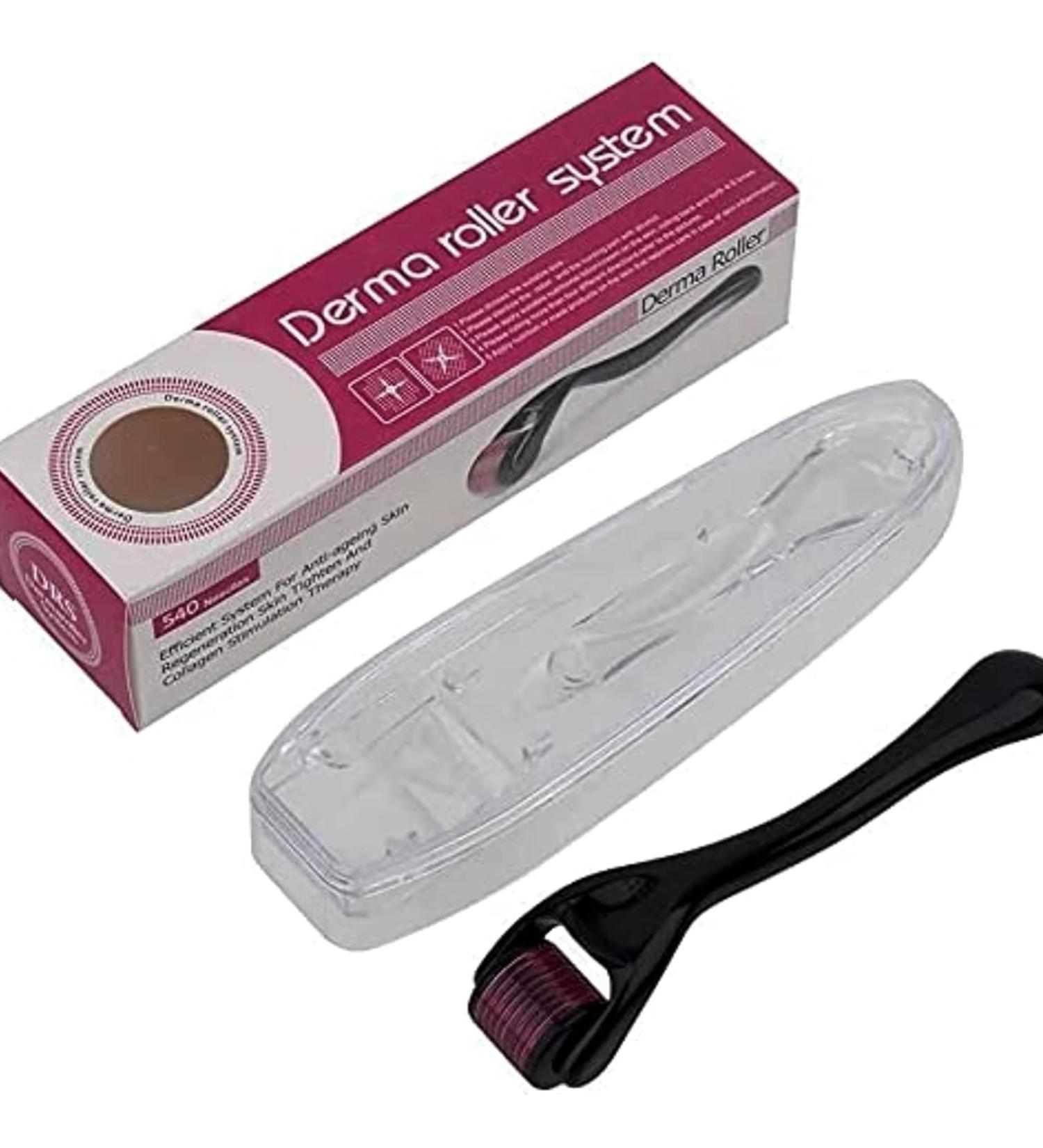 Derma Roller Kit - Titanium 540 Micro Needles for Beard Trimmer & Facial Skin Care Hair Growth Wrinkle Reduction Scar Removal Stretch Marks -Micro-Needling Set for men& women ((1.5mm))