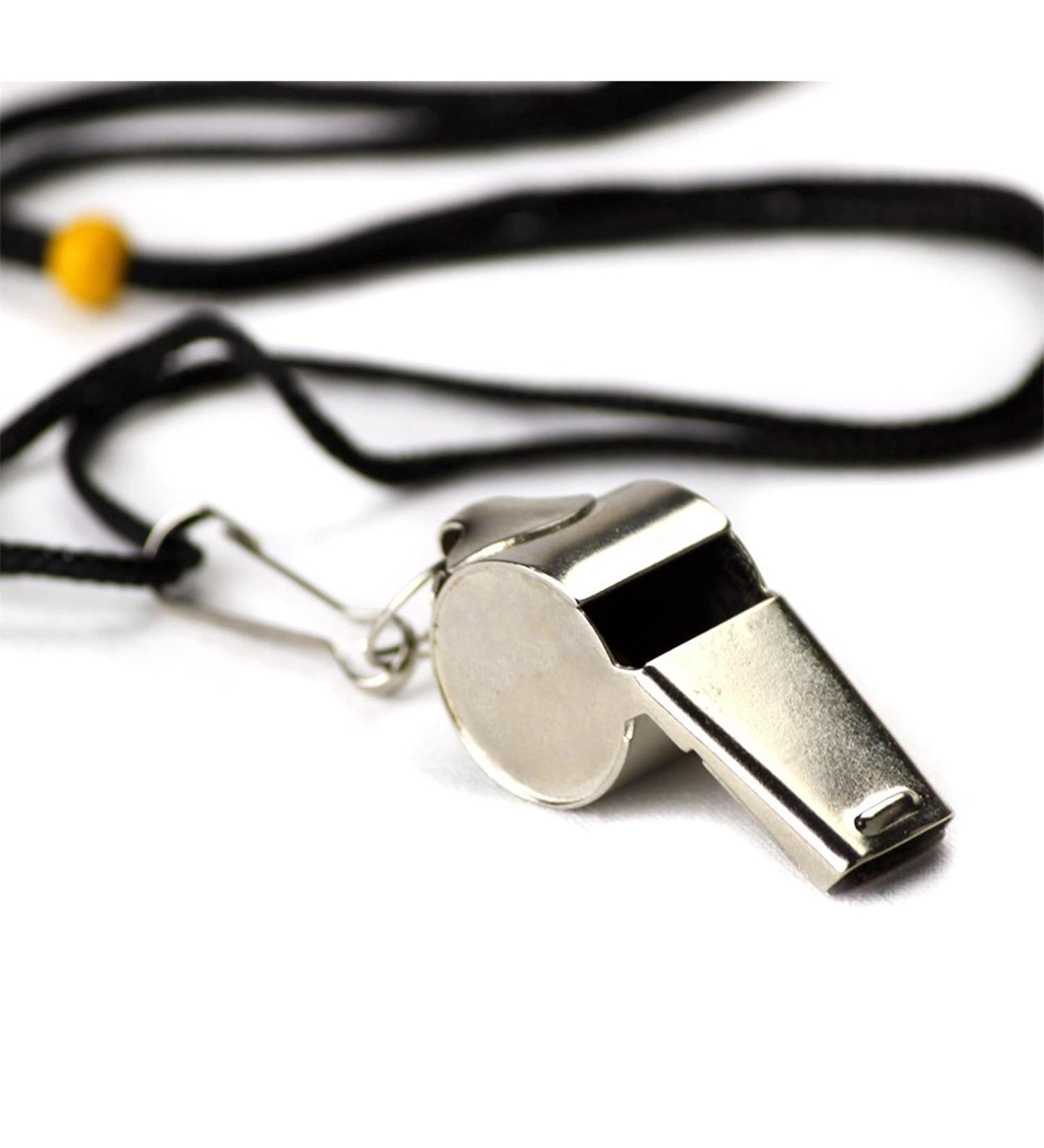 Crown Sporting Goods Stainless Steel Whistle with Lanyard - Ideal for Coaches, Referees, and Officials - Buy Online on GoSupps.com