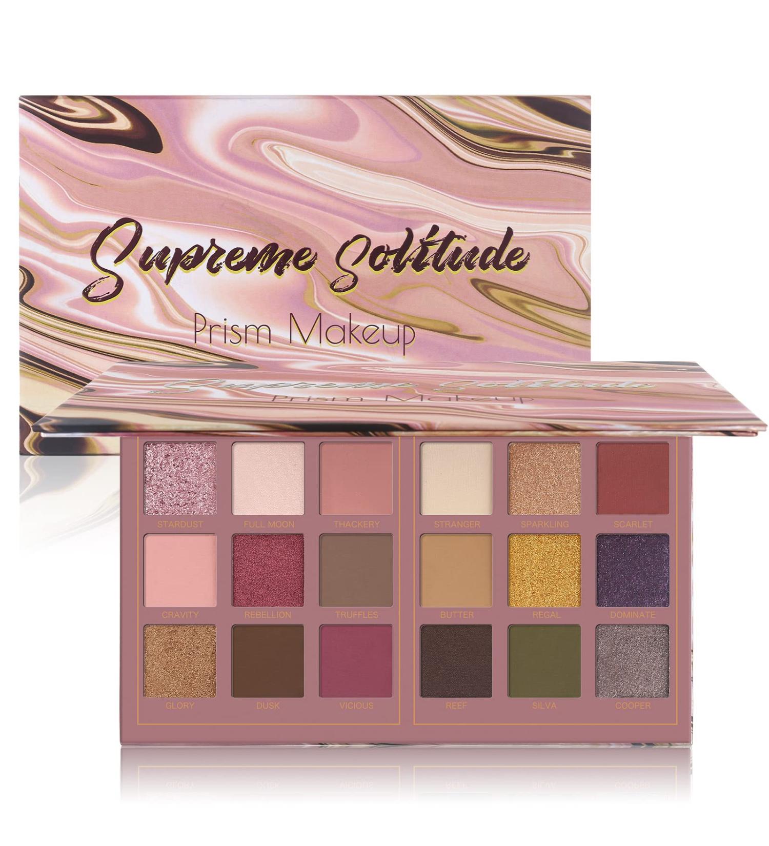 Prism Matte Eyeshadow Palette Pro - 18 Pigmented Colors | Waterproof, Long Lasting & Blendable | Halloween Makeup Kit - 02 Solitude - Buy Online on GoSupps.com