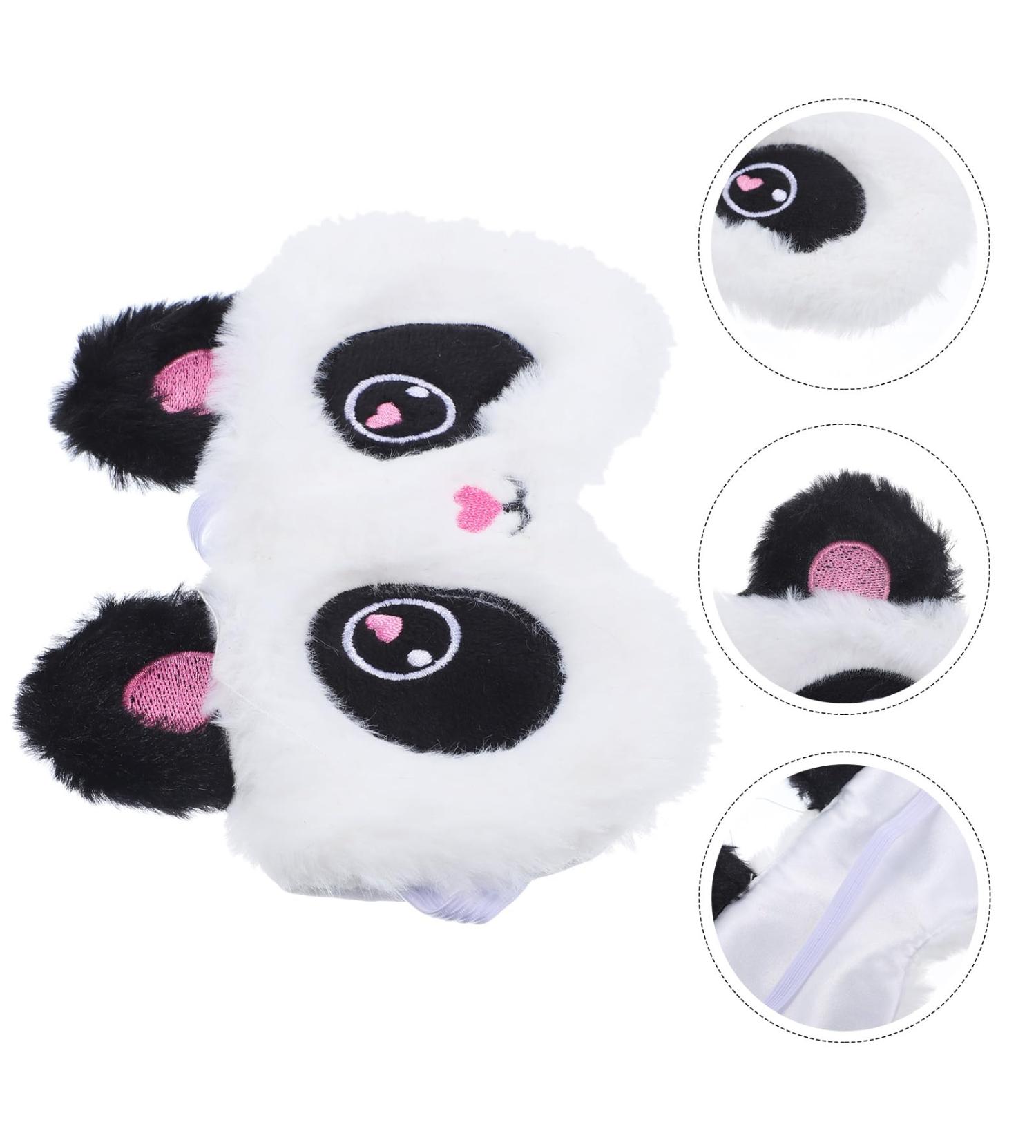 Cute Panda Sleeping Mask - Soft Plush Blindfold for Sleep Travel & Meditation - Funny Animal Eye Cover - Buy Online on GoSupps.com