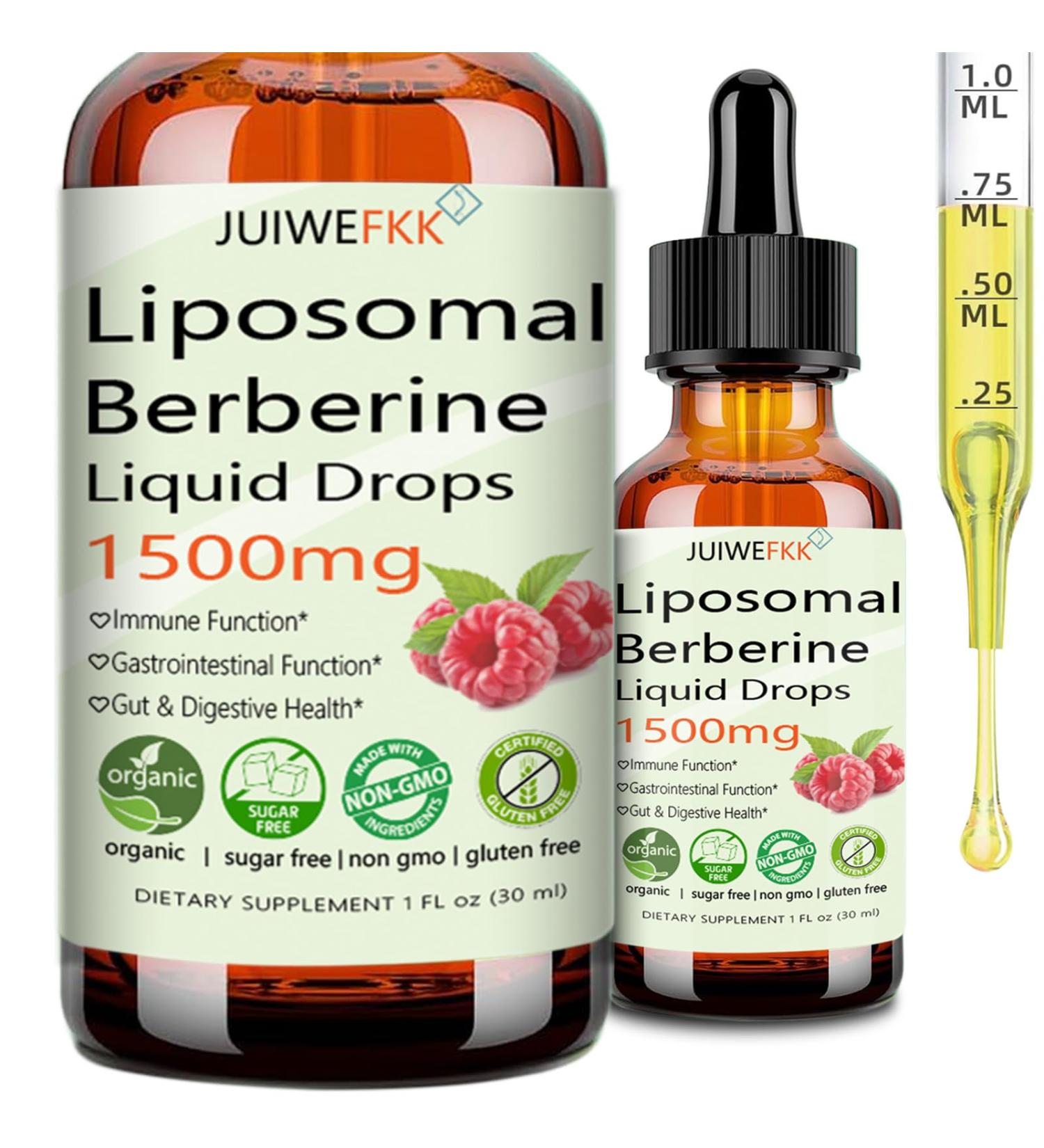Liposomal Berberine Supplement 1500mg, 2-in-1 Extra Strength GLP-1 Moringa Berberine Drops Support Metabolic Digestive Gut Heart Health & Vitamin Nutrients for Women Men Vegan Non-GMO, 30 Servings Raspberry 1 Fl Oz (Pack of  - Buy Online on GoSupps.com