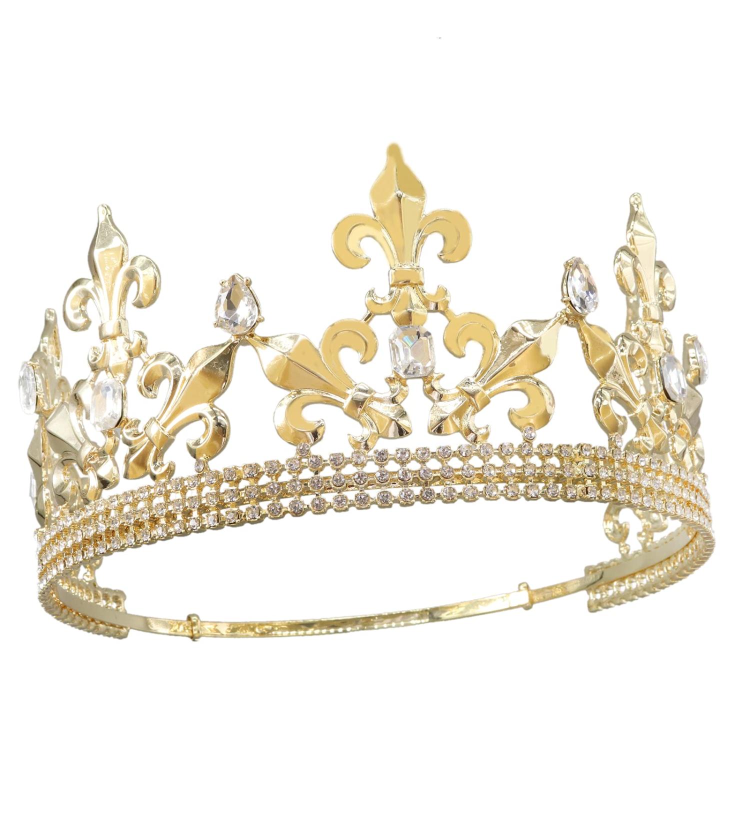 YOVECATHOU Royal King Crown - Metal Prince Crowns Tiaras for Birthday, Prom, Halloween - Gold - Buy Online on GoSupps.com