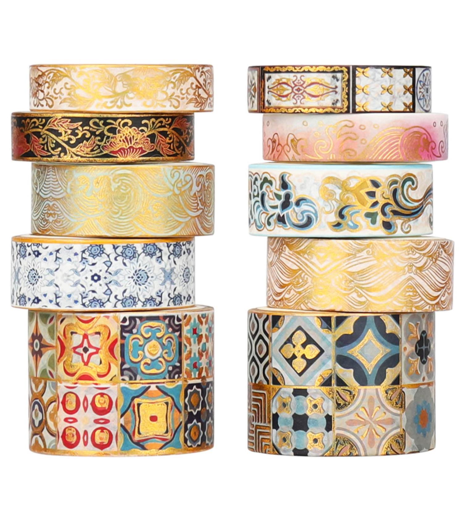 AEBORN Gold Vintage Washi Tape - Foil Washi Masking Tape Set with Gift Box - Aesthetic Decorative Tape Perfect for Bullet Journal  Scrapbook  DIY Crafts AGorgeous art - Buy Online on GoSupps.com