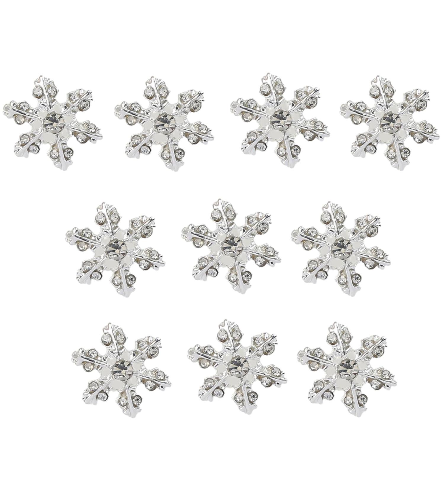 Stand Out With 10pcs 3D Alloy Snowflake Embellishments Fashionable Decorations X1227 - Buy Online on GoSupps.com