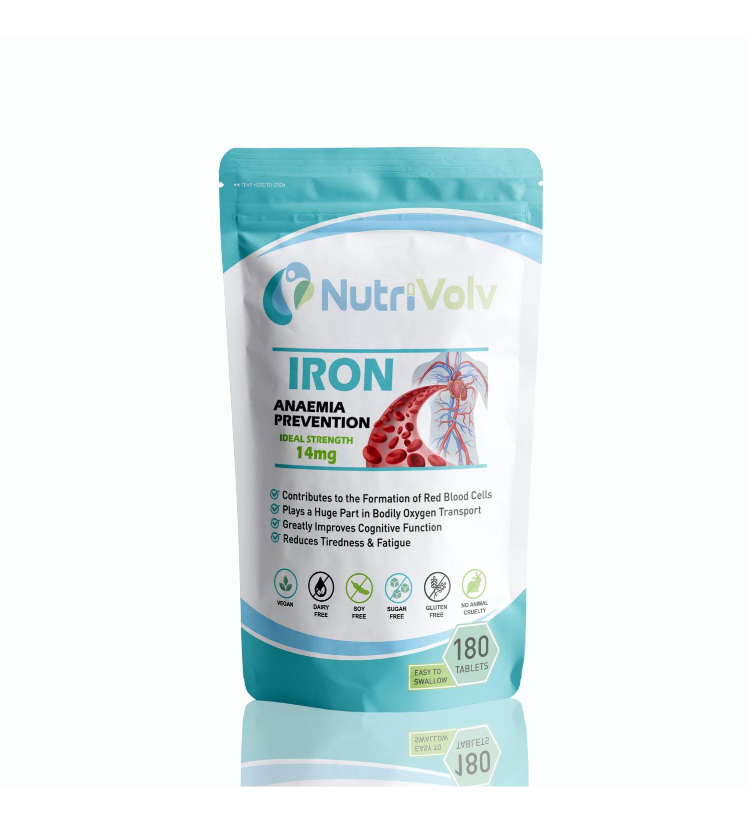 Iron Tablets 14mg Supplements Blood Cells Energy Anaemia Tiredness Pregnancy -180 Tablets - Buy Online on GoSupps.com