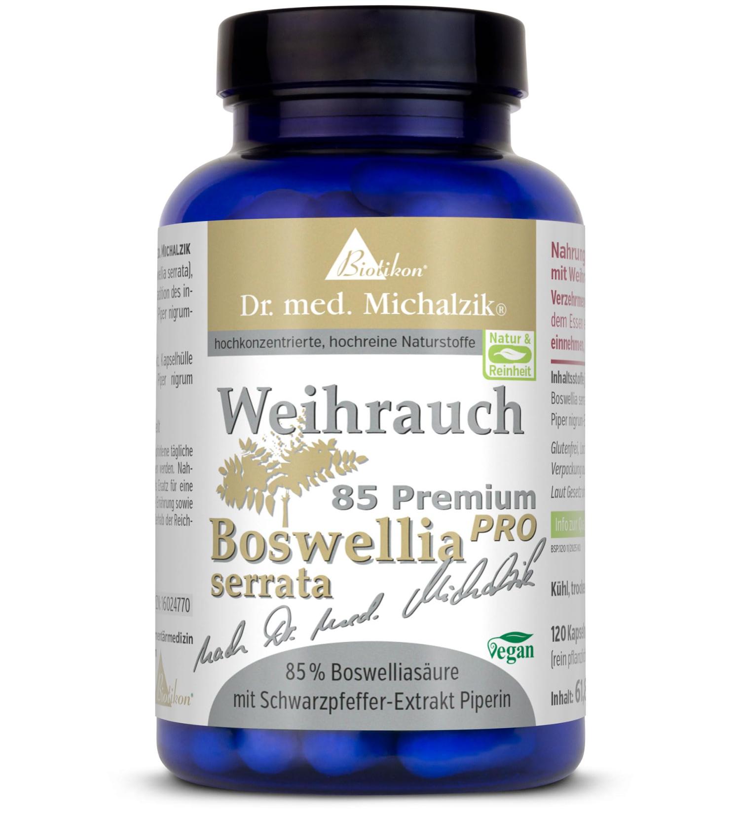  Biotikon BS-85 Pro Frankincense Piperine - 100% Indian Frankincense - 85% Boswellic Acid - Piperine for improved bioavailability - 400 mg of Boswellia serrata extract per capsule - Additive-free - From - Buy Online on GoSupps.com