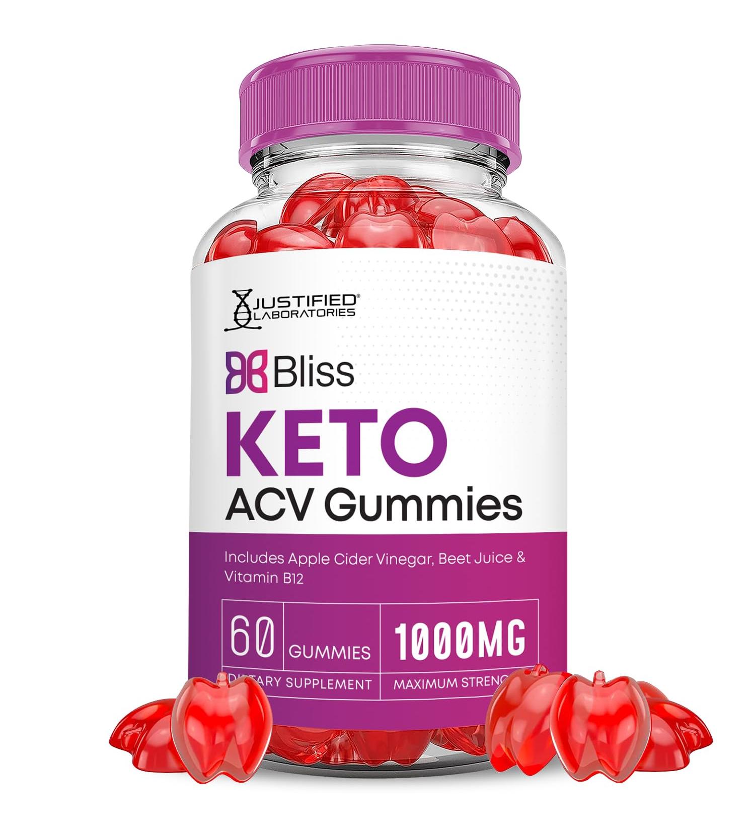 Bliss Keto ACV Gummies 1000MG Advanced Apple Cider Vinegar Formula with Pomegranate & Beet Juice Vegan Non-GMO 60 Count - Buy Online on GoSupps.com