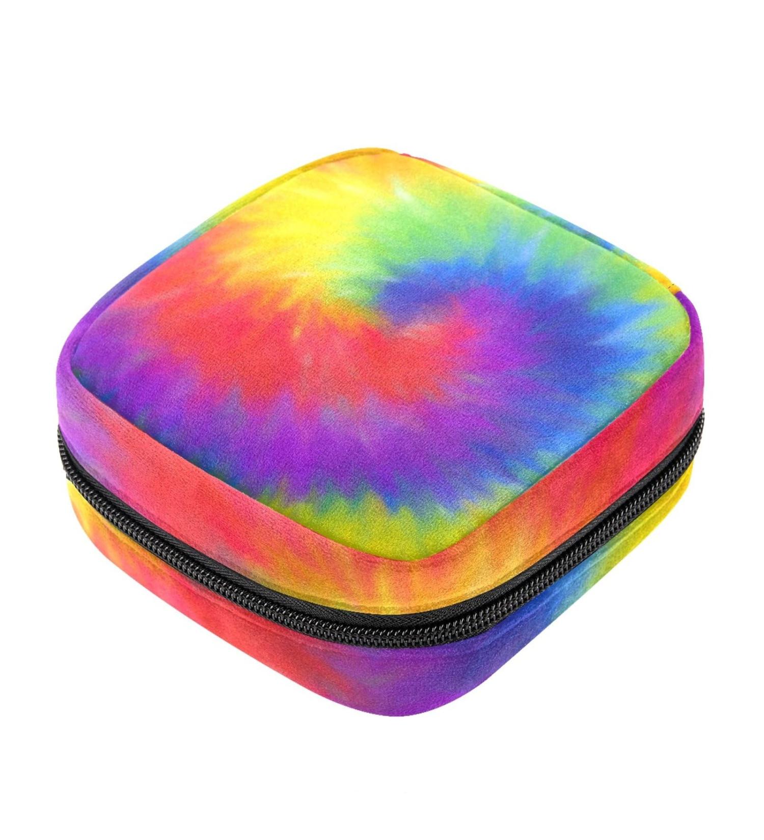 Colorful Tie Dye Sanitary Napkin Storage Bag | Period Sanitary Pouch for Teen Girls & Women - Color 6 - Buy Online on GoSupps.com