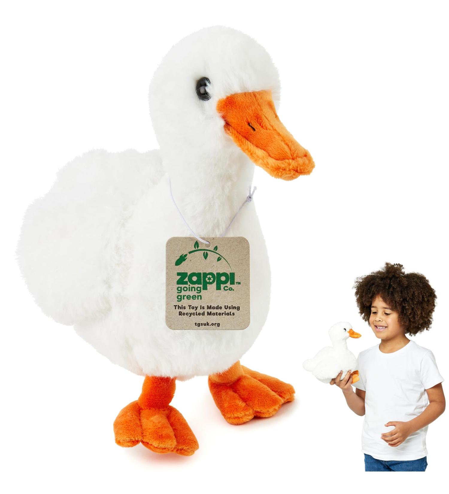 Zappi Co Duck Plush Toy (25cm) - Eco-Friendly and Charming Soft Waterfowl for Kids' Pond Adventures | Made from Recycled Material - Buy Online on GoSupps.com