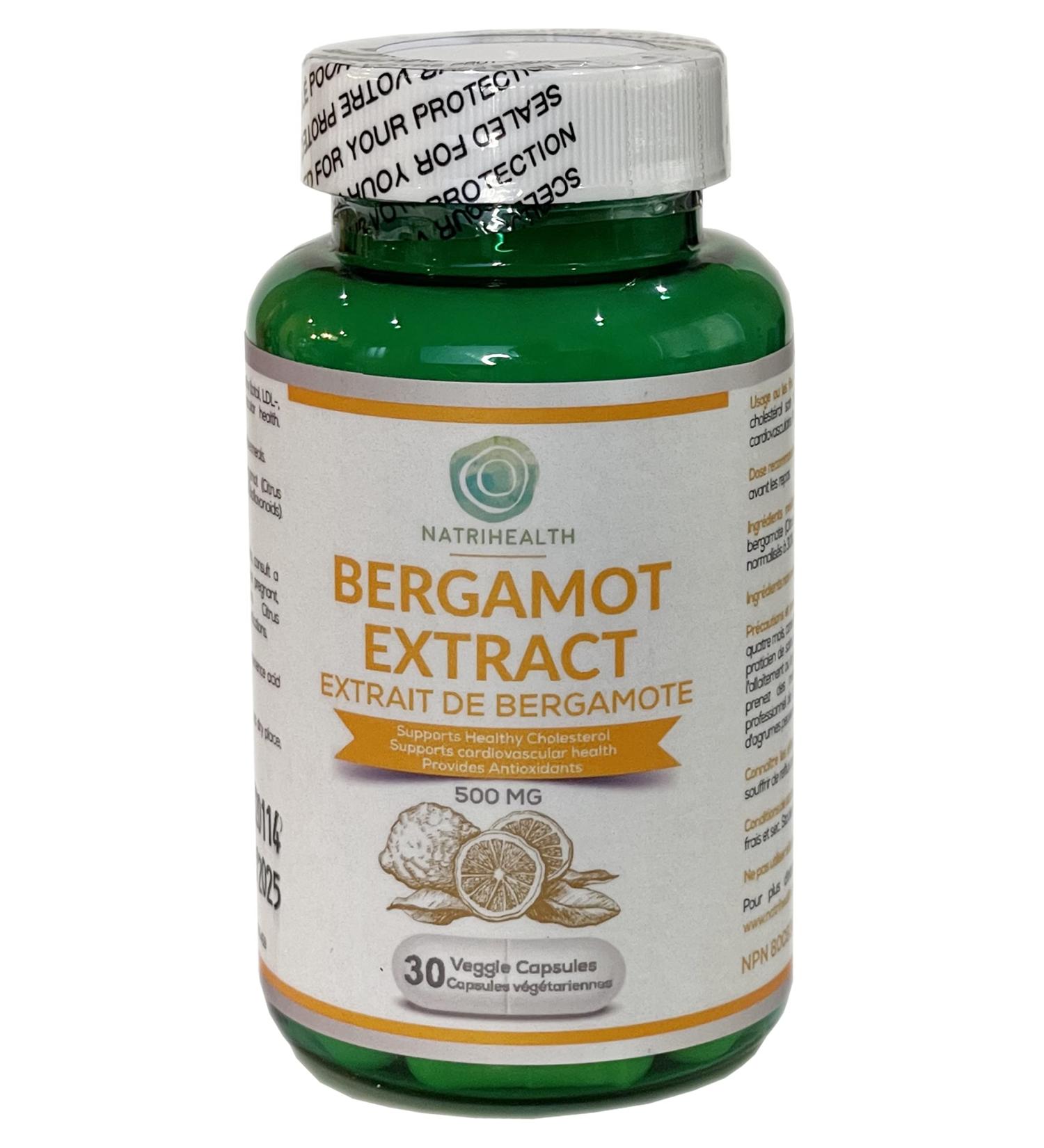 Natrihealth Bergamot Supplement Extract (500 mg) 30 Veggie Capsules | Maintenance of Healthy Cholesterol and Heart Health 30 Capsules x 1 - Buy Online on GoSupps.com