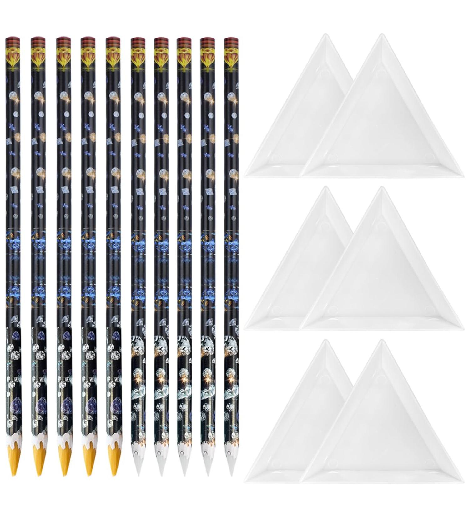 Enenes Rhinestone Picker Pen Set - 10 Piece Self Adhesive Nail Dotting Wax & 6 Triangular Bead Separator Tools for Nail Art & Diamond Painting | International Shipping - Buy Online on GoSupps.com