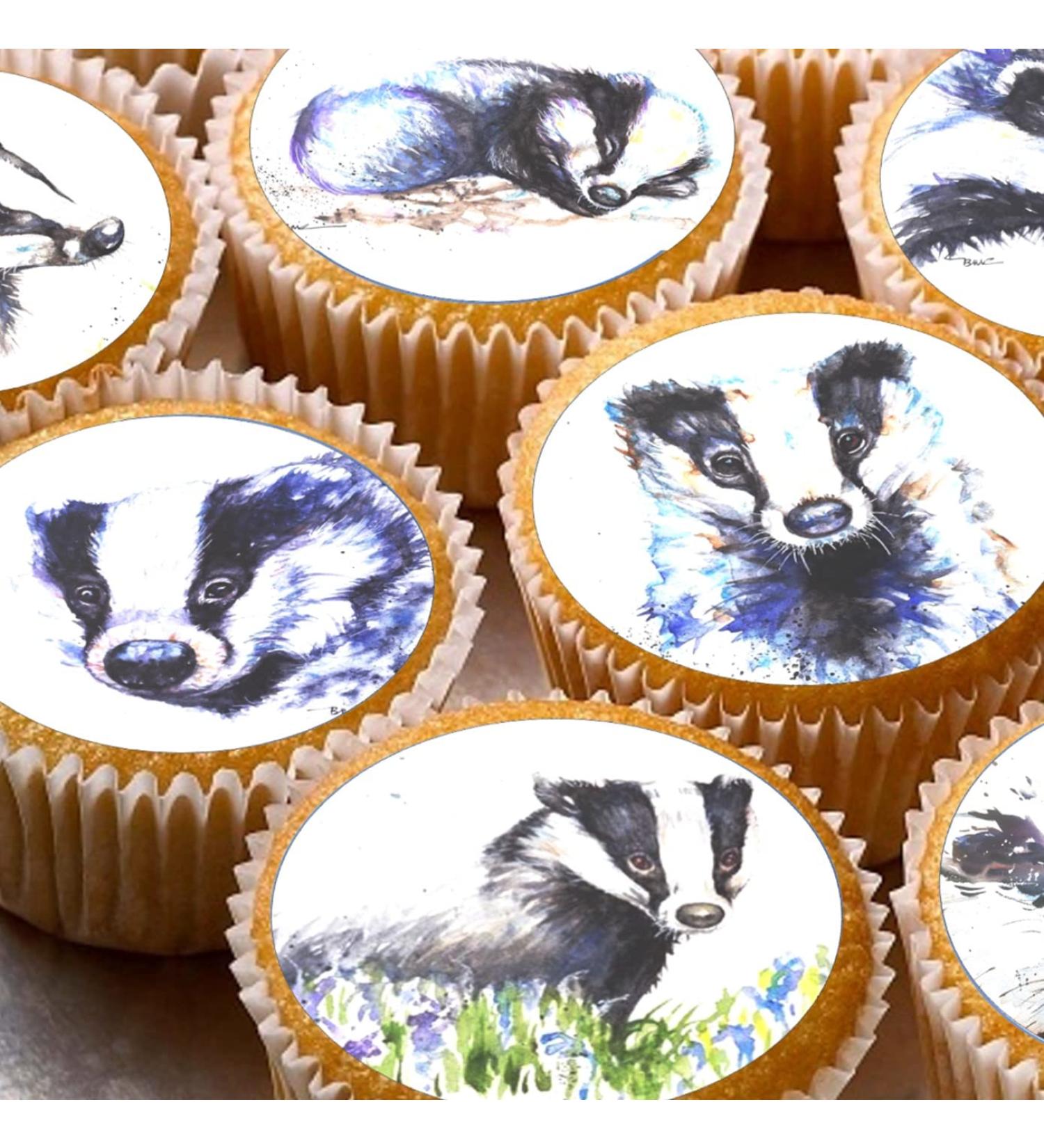Badger Badgers 24 edible PRE CUT style kids childrens party decorations Wafer Paper Cupcake Fairy Cake Toppers - Buy Online on GoSupps.com