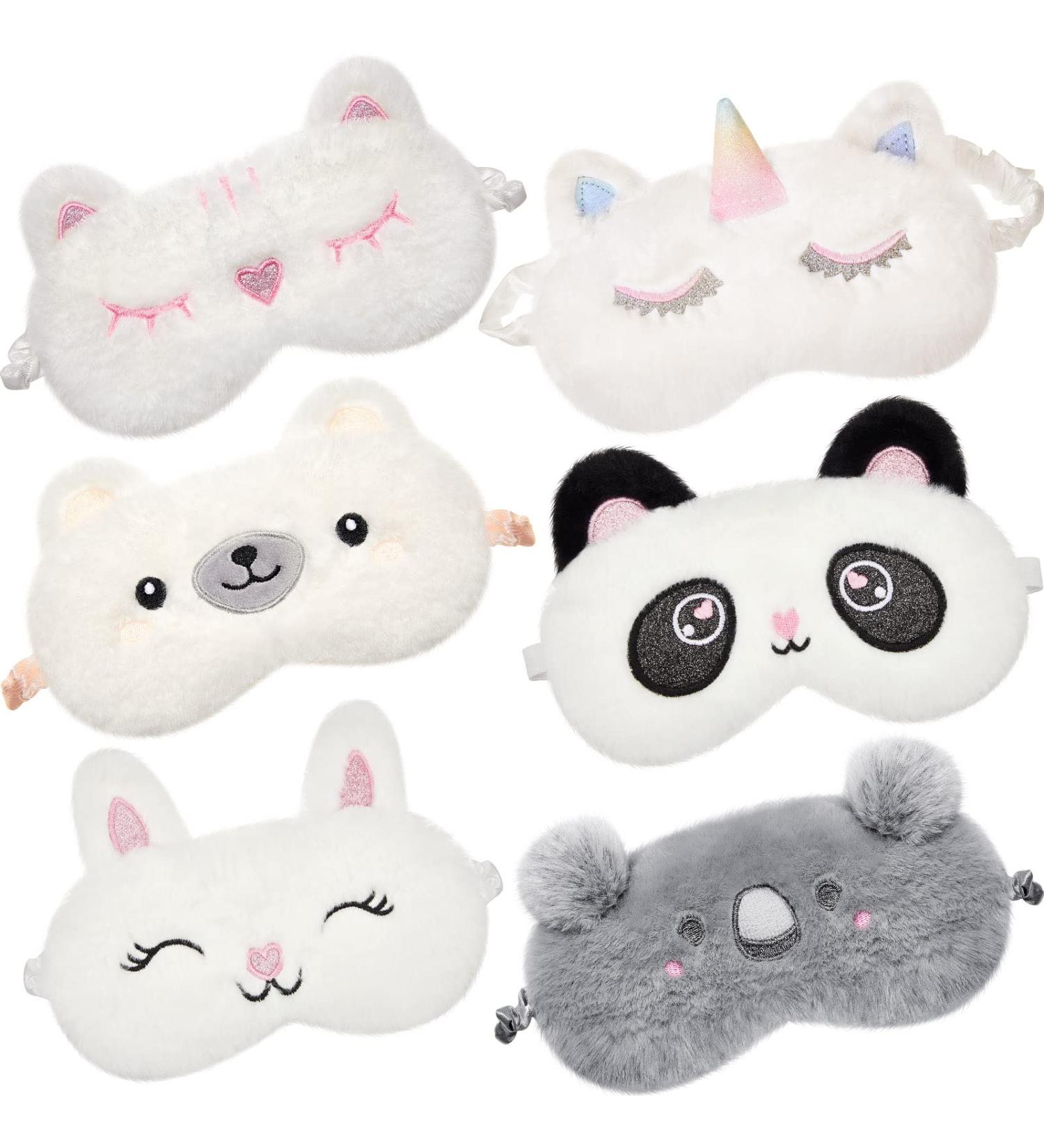 6 Pcs Kids Unicorn Sleep Mask Set - Soft Plush Blindfold for Girls - Ideal for Travel, Nap & Night Sleep - Buy Online on GoSupps.com
