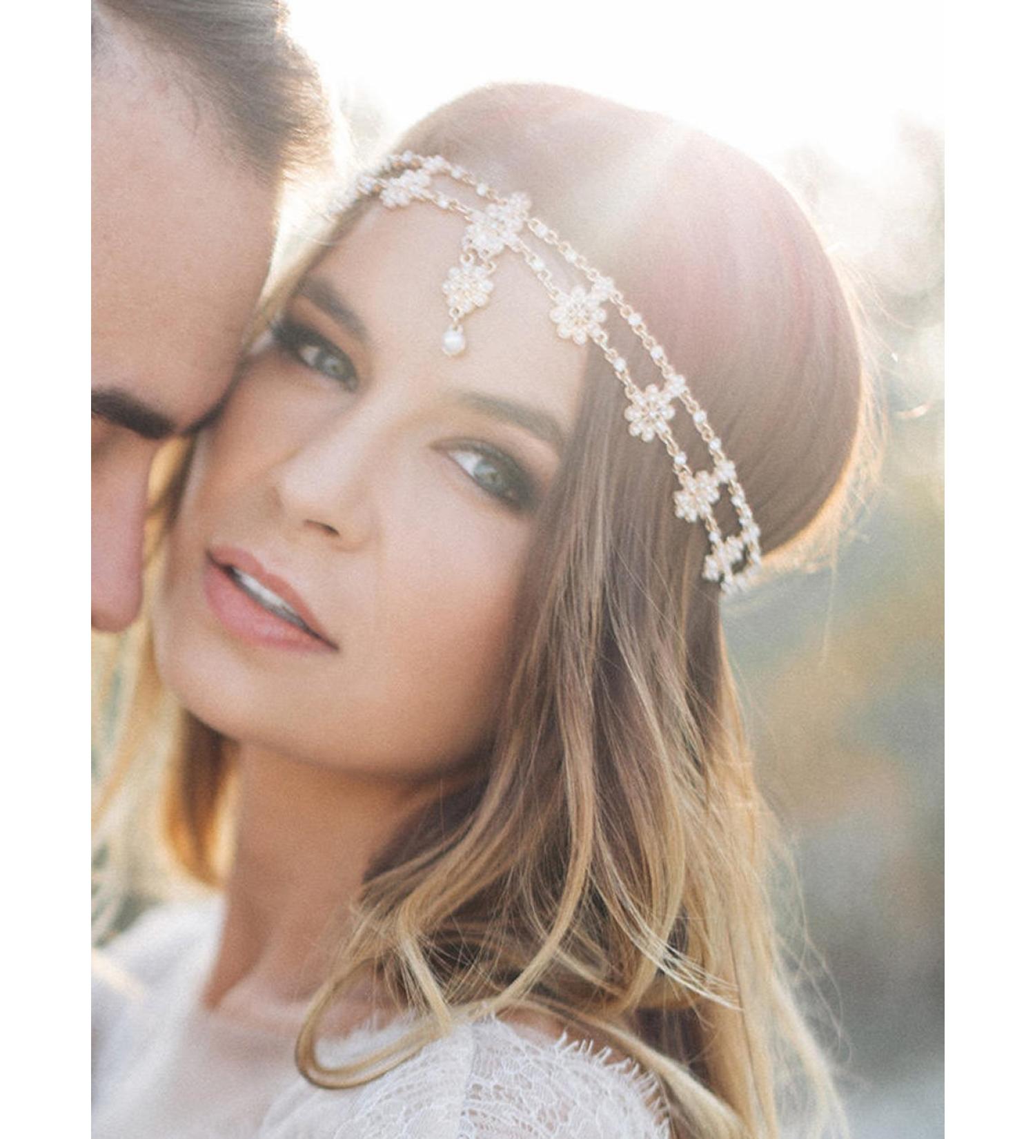 Handmade Metal Tiara for Women | Fashion Rhinestone Jewelry Hairband with Integrated Hair Tie - Buy Online on GoSupps.com