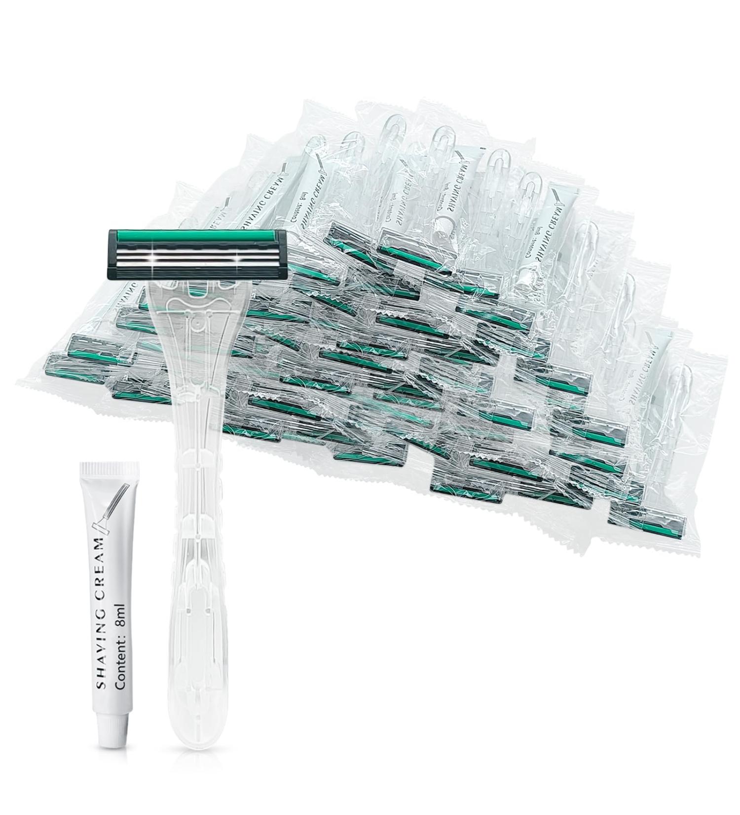 Buy Kheoxusa 50 Pack Triple Blade Disposable Razors - Individually Wrapped for Travel Hotels & Airbnb - Premium Quality & Comfort - Buy Online on GoSupps.com