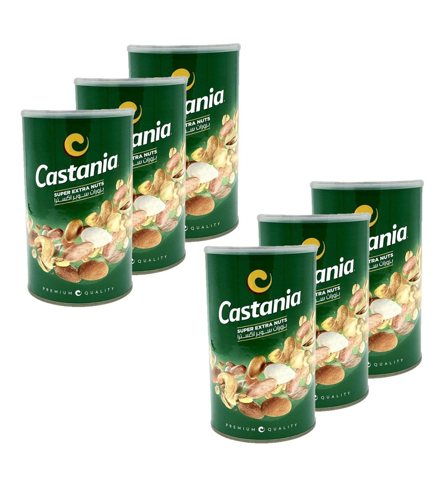 Castania Lot of 6x Assorted Nuts/Super Extra Nuts - Castania - 450g jar