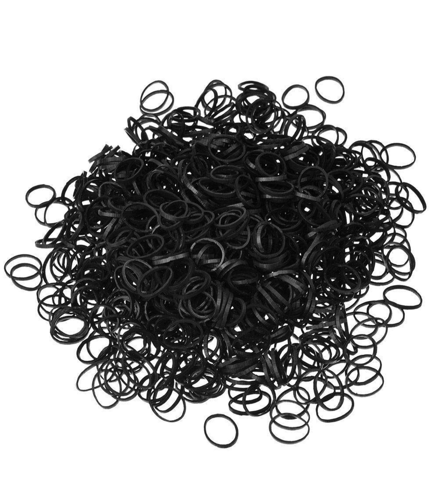 3000 Mini Hair Elastics Rubber Bands Braids Braiding Plaits Small Bands (Black)