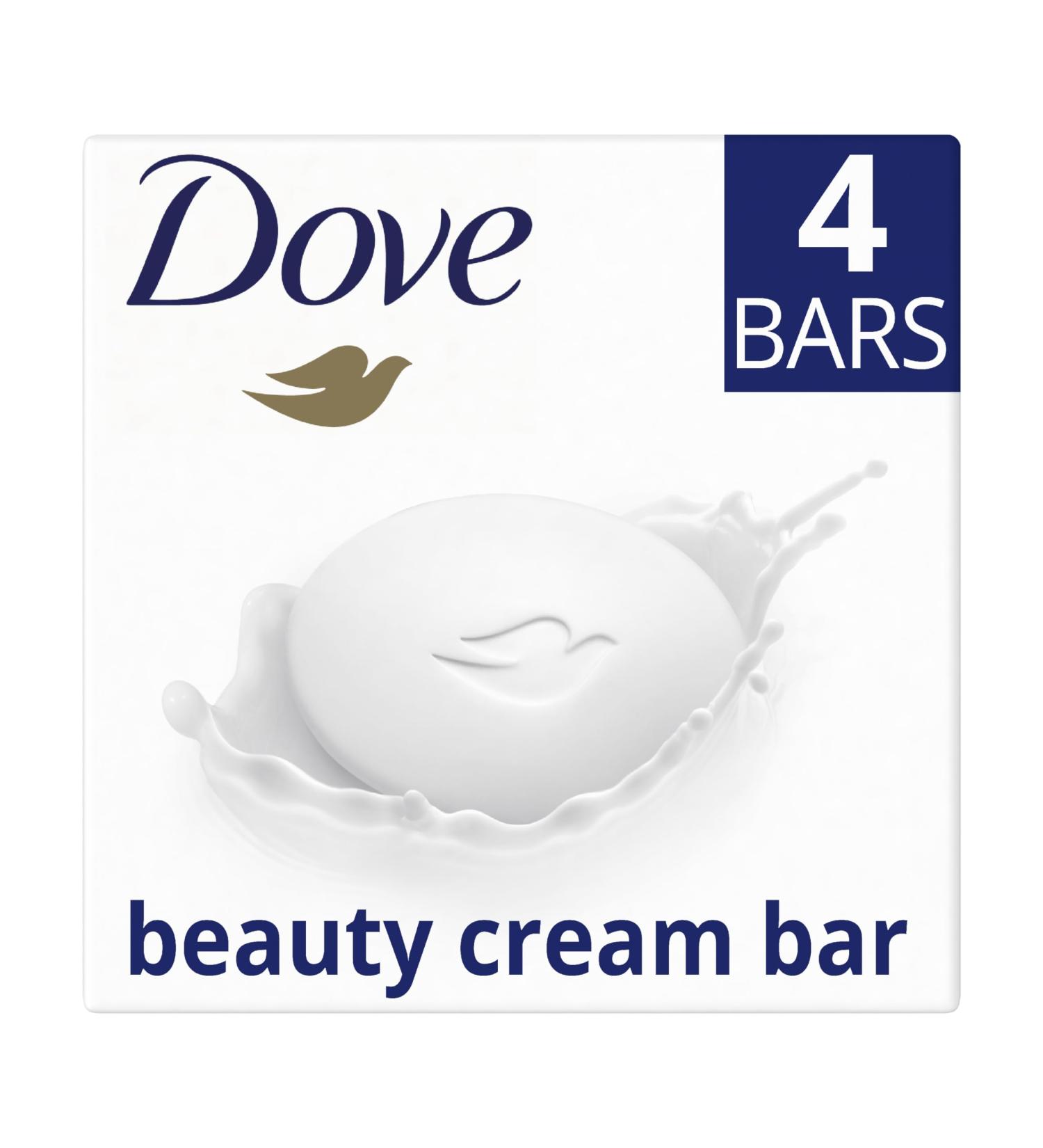 Dove Original Beauty Bar 4x90g - Moisturising Cream Soap for Softer, Smoother, Healthier-Looking Skin - Buy Online on GoSupps.com