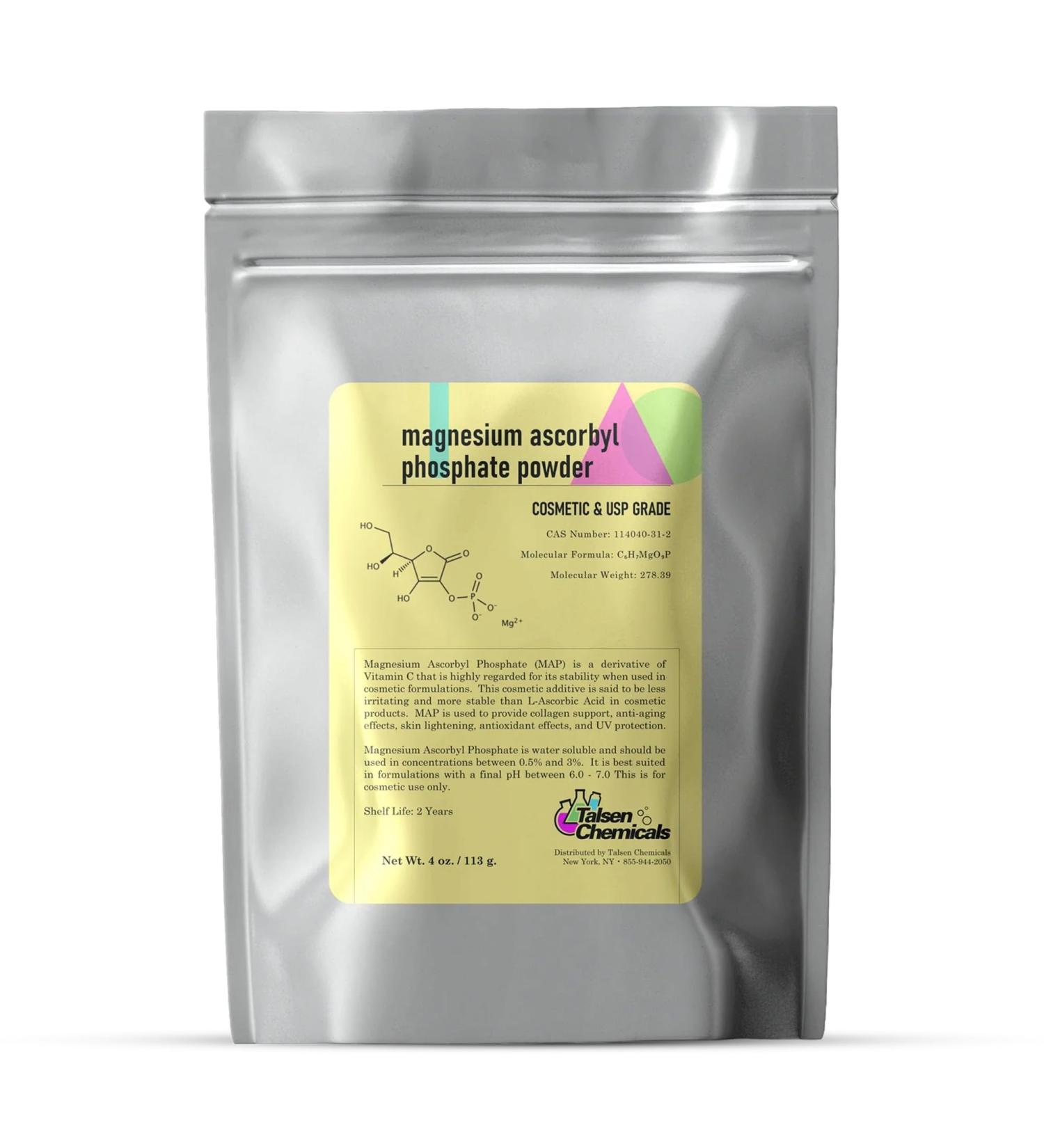 Magnesium Ascorbyl Phosphate Powder Magnesium Ascorbyl Phosphate Stable Vitamin C Magnesium Ascorbyl Phosphate MAP Powder for DIY Skincare Products Talsen Chemicals (4 Ounce / 113 Grams) - Buy Online on GoSupps.com