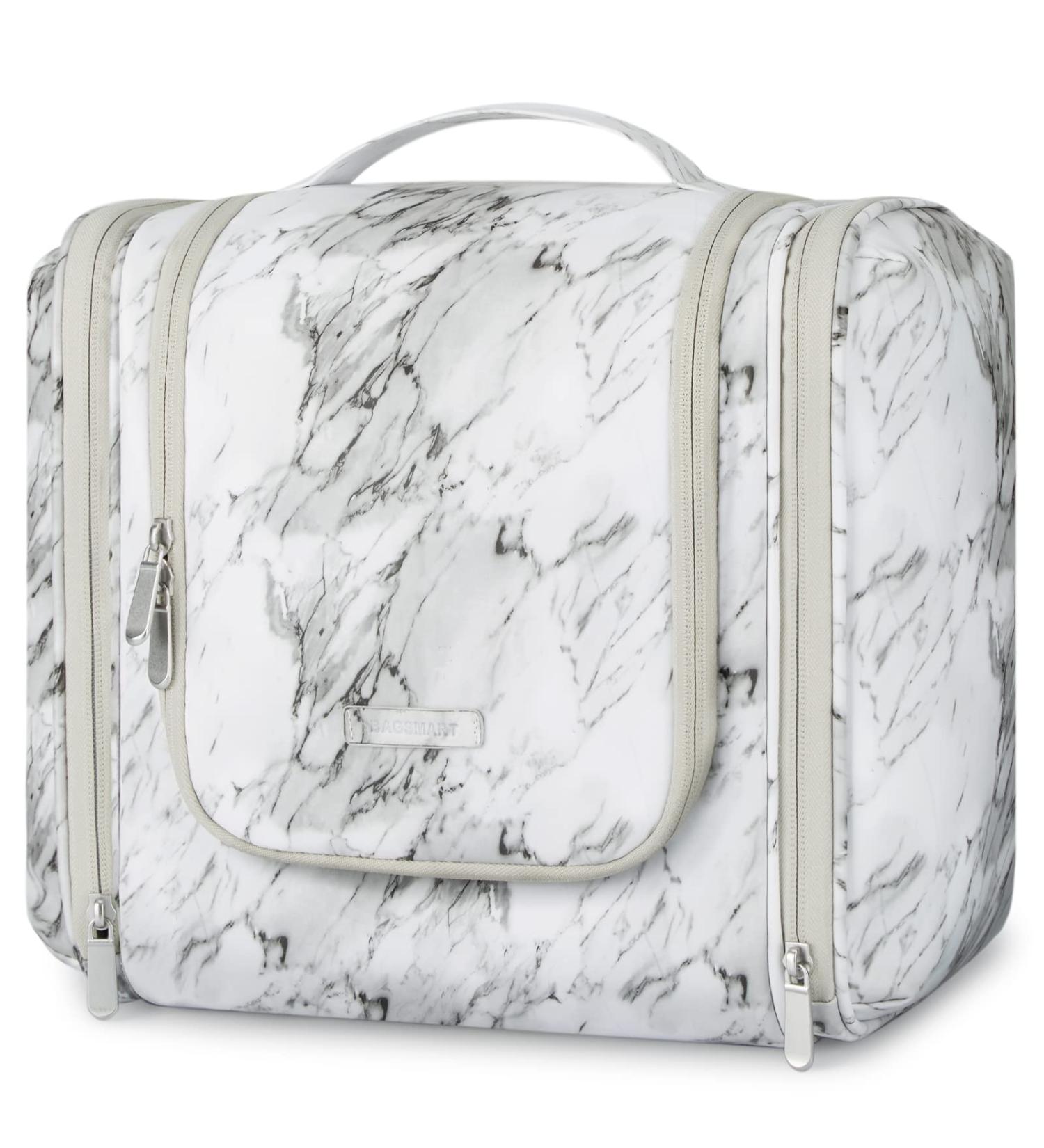 Large Toiletry Bag  BAGSMART Hanging Travel Toiletry Bag for Women  Marble Pattern Toiletry Organize Bag for Traveling  Water-resistant Cosmetic Makeup Travel Bag for Full Sized Toiletries  White Marble 1-White Marble - Buy Online on GoSupps.com