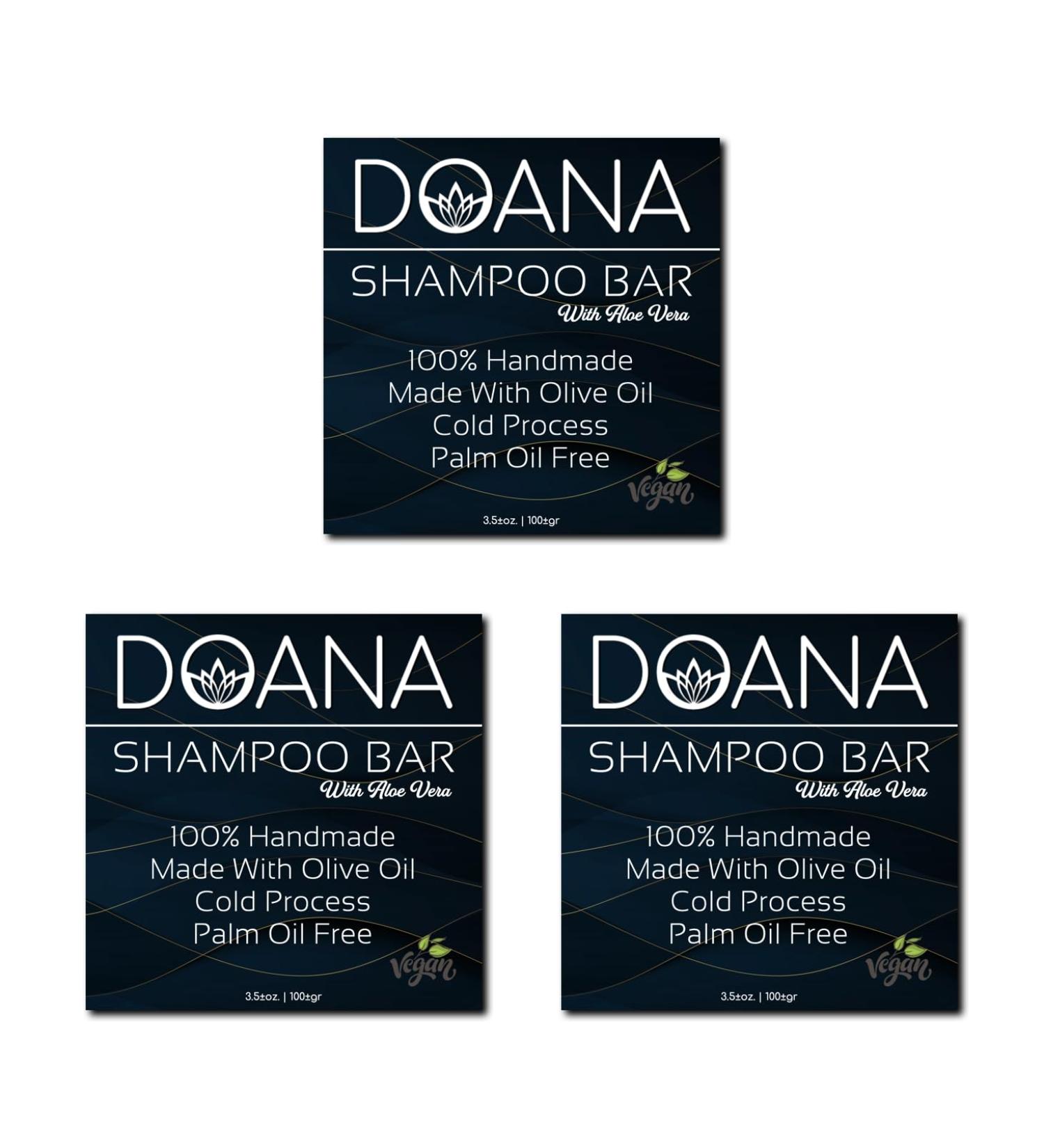 All-Natural Vegan Shampoo Bar - Moisturizing Aloe Vera Solid Hair Care (3 Pack) - Palm Oil Free Unisex - Buy Online on GoSupps.com