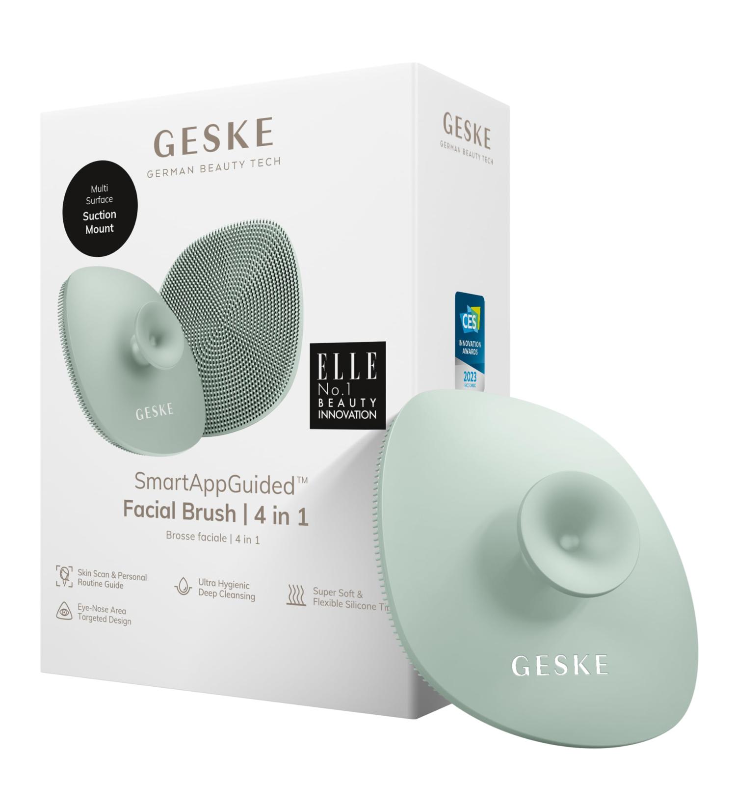 Geske SmartAppGuided 4-in-1 Facial Brush | Silicone Cleaning Device for Professional Skin Care | Soft Handle & Gentle Cleaning Solution - Perfect for Healthy Skin - Buy Online on GoSupps.com