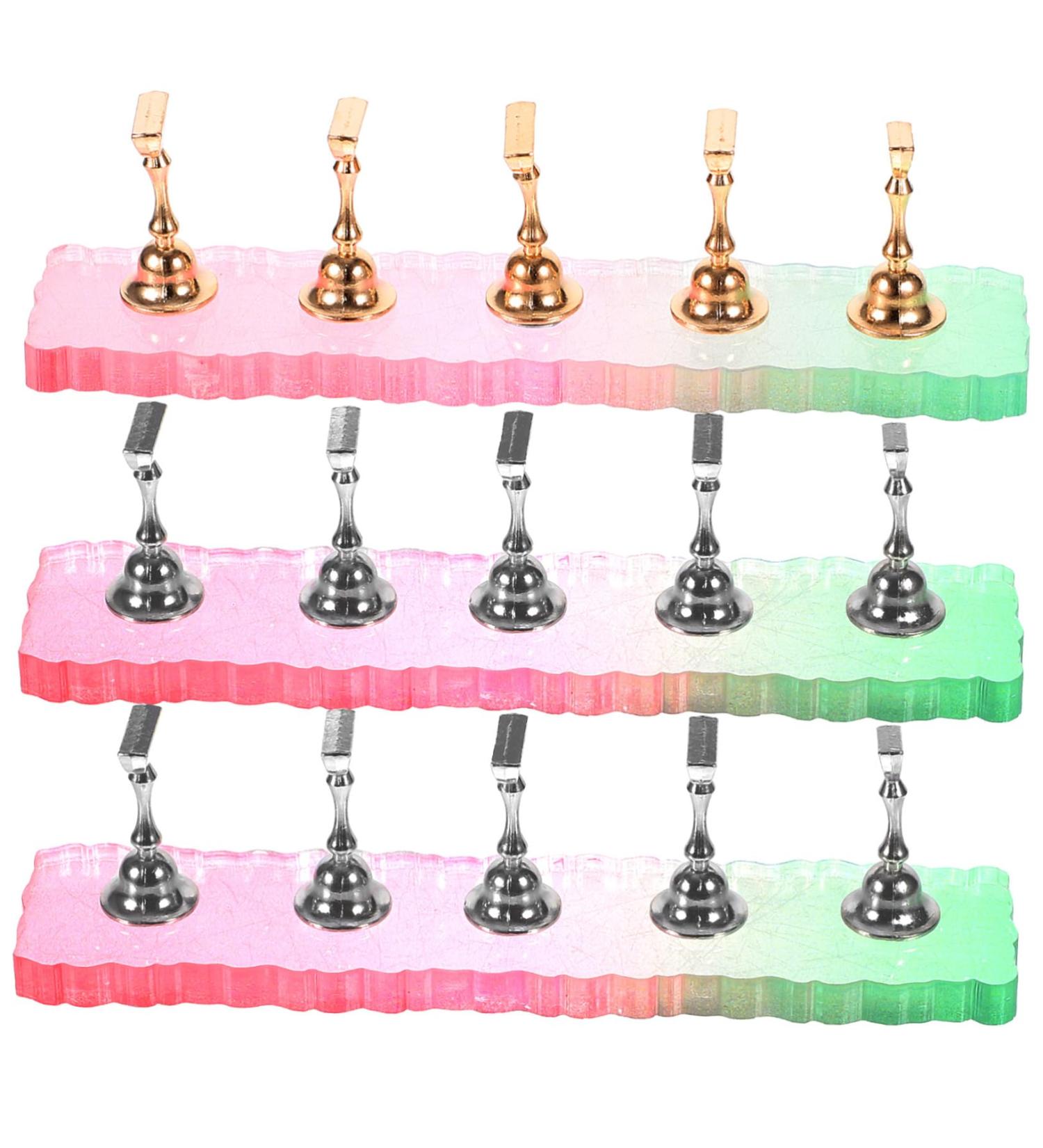 minkissy 3 Sets Artificial Nails Display Holder Fake Nails Display Holder Fake Nail Tips Training Nail Stands Nail Holder for Painting Nails Crystal Stand Acrylic With Base - Buy Online on GoSupps.com