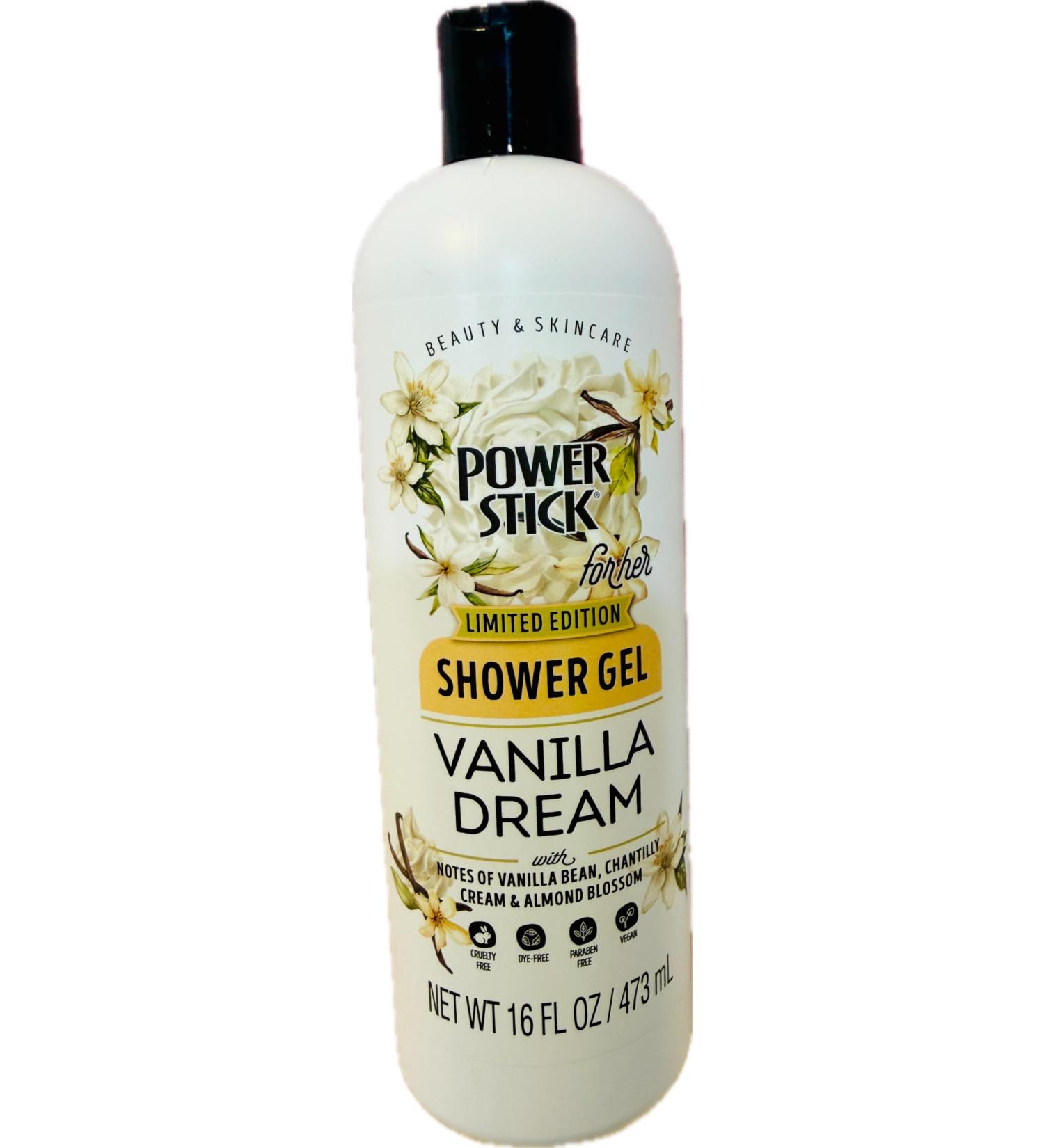 Power Stick for Her Limited Edition Vanilla Dream Shower Gel Body Wash 33.8 Fl Oz Paraben Free All Skin Types - Buy Online on GoSupps.com