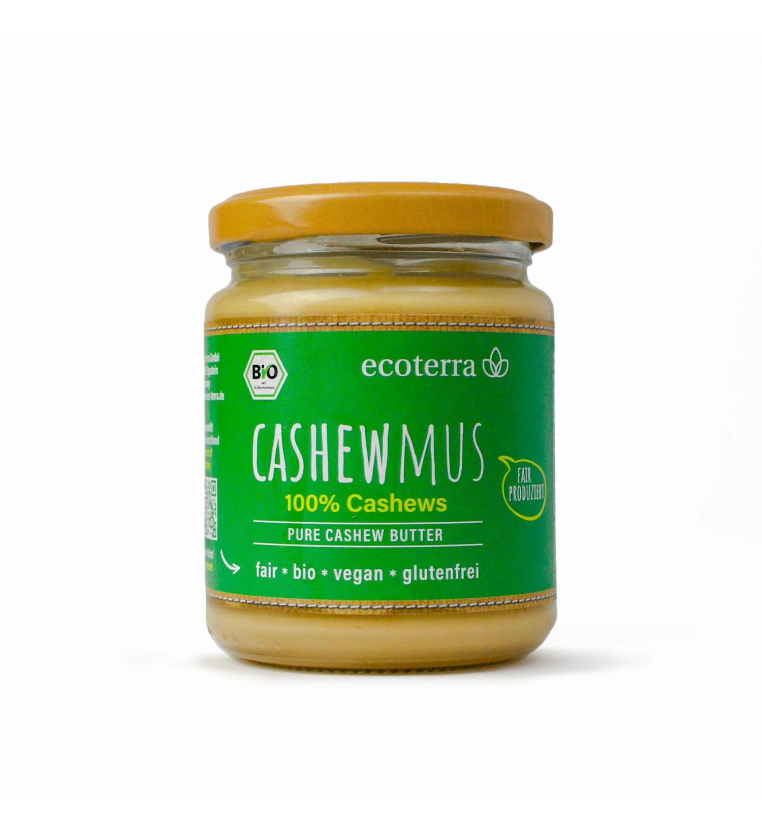 ecoterra organic cashew butter | 100% cashews | vegan | gluten-free | Fairtrade | 250 g
