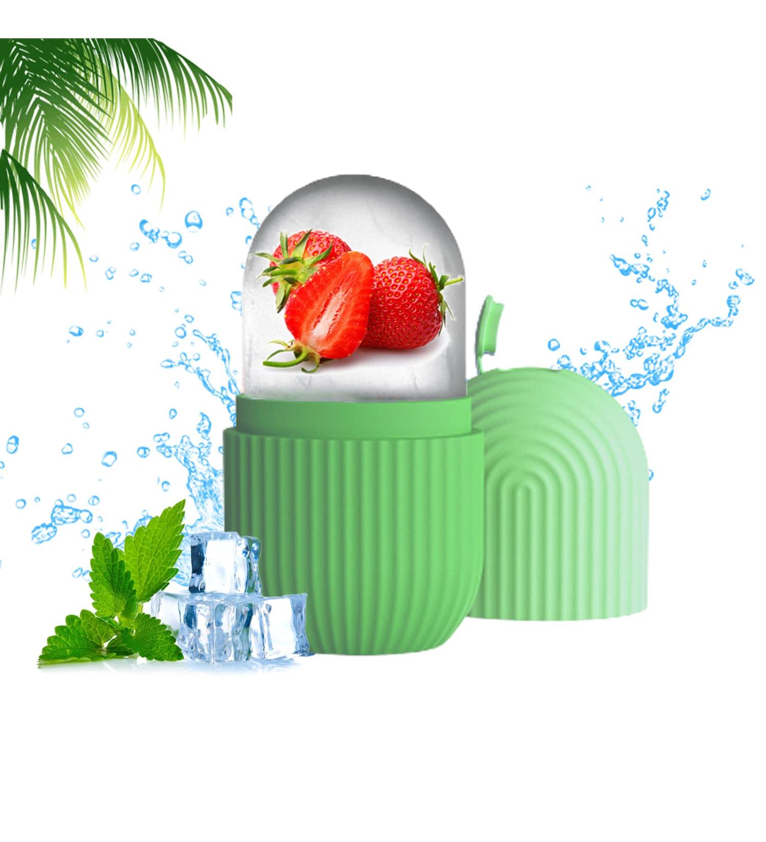 Rose Flower Ice Facial Roller - Reusable Ice Roller for Face & Eyes - Puffiness Reduction, Pore Minimization, Sunburn Repair - LeakProof - Green - Buy Online on GoSupps.com