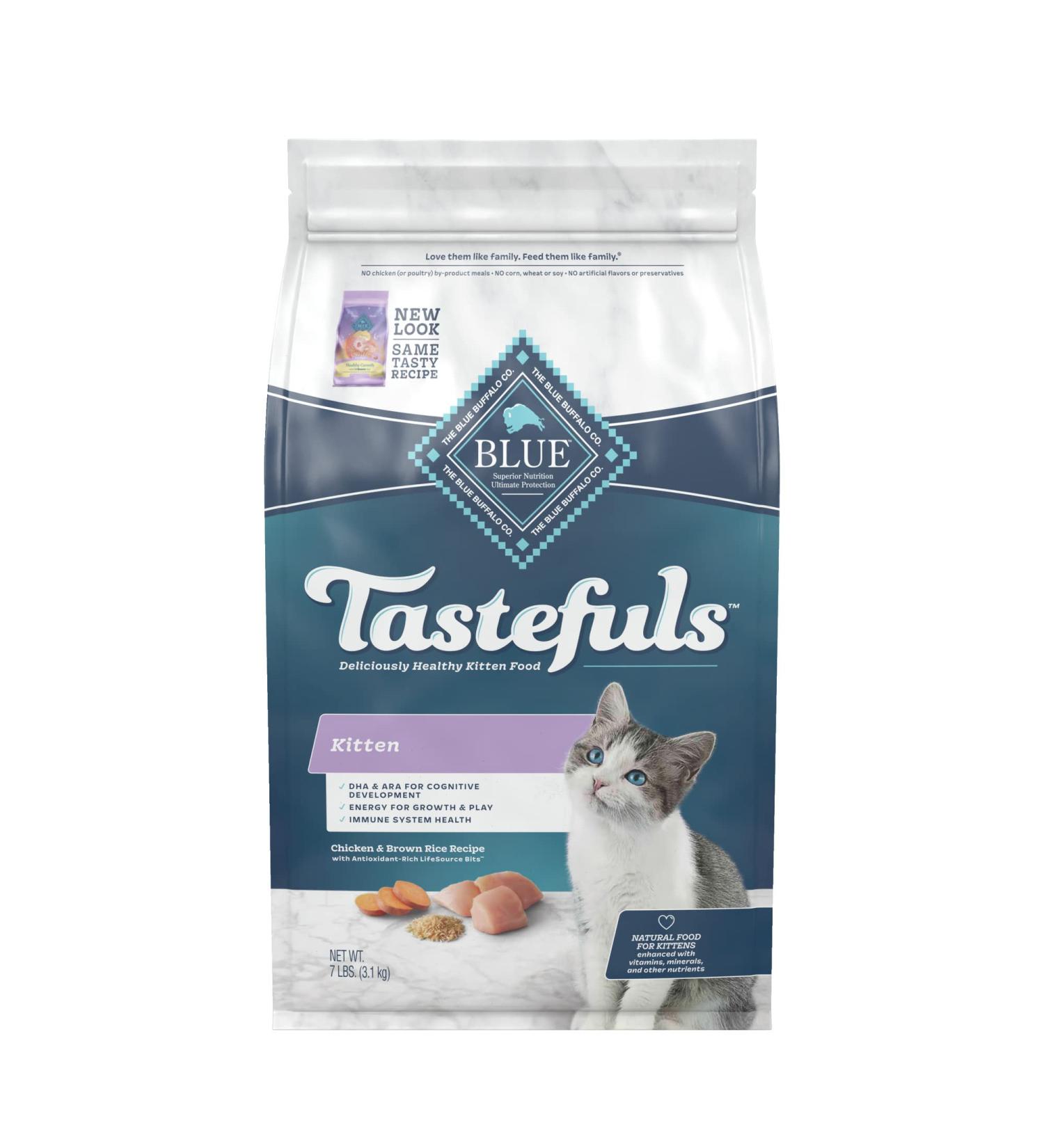 Blue Buffalo Tastefuls Kitten Natural Dry Cat Food - Chicken & Brown Rice 7lb Pack | Premium Nutrition for Kittens - Buy Online on GoSupps.com