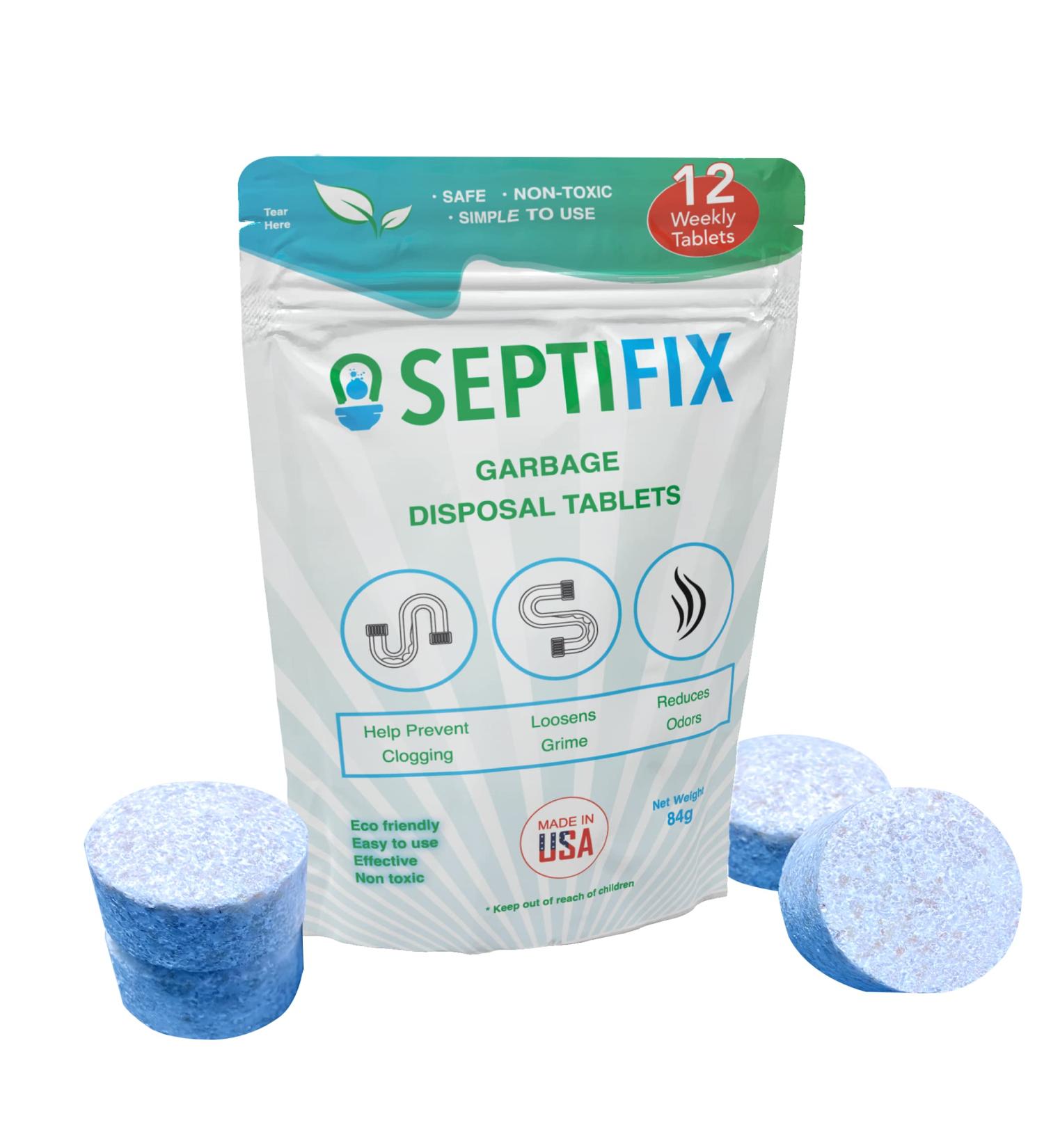 SEPTIFIX Garbage Disposal Cleaner and Deodorizer Tablets - 12 Odor Eliminator Tablets