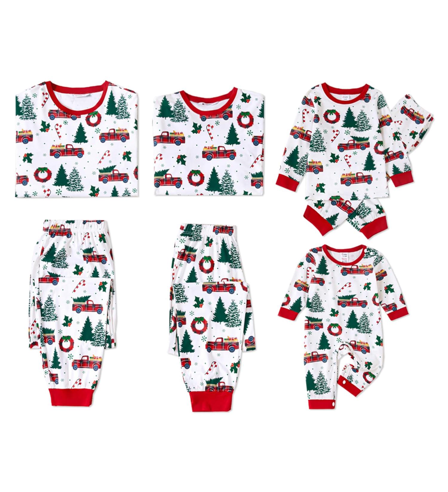 PatPat Family Matching Christmas Pajamas - Xmas Tree & Car Print Set, Baby 3-6 Months, Multi-color - Buy Online on GoSupps.com