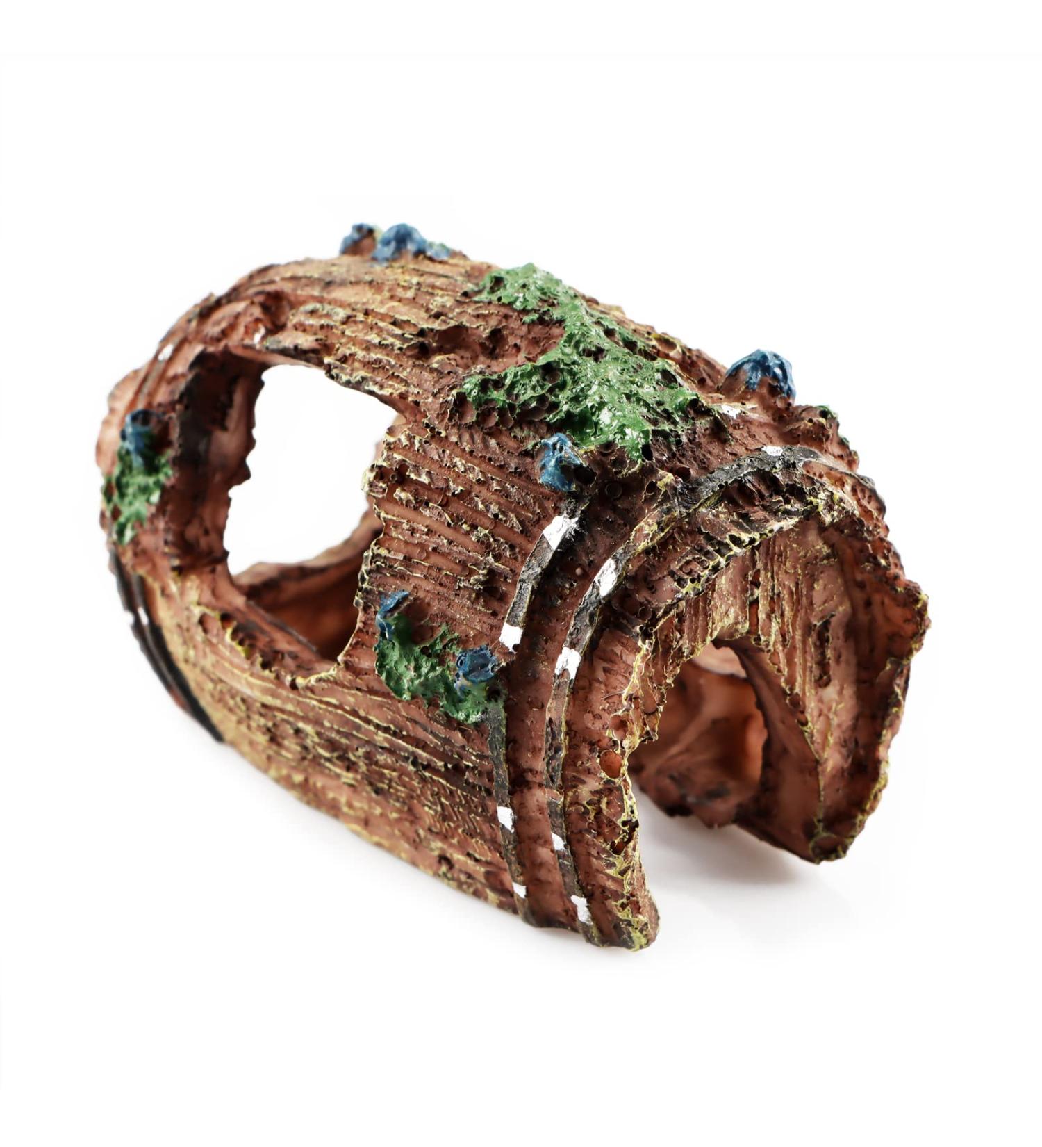Premium Aquarium Decorations - Resin Barrel Cave Ornaments for Shrimp & Fish - Underwater Landscapes - Buy Online on GoSupps.com