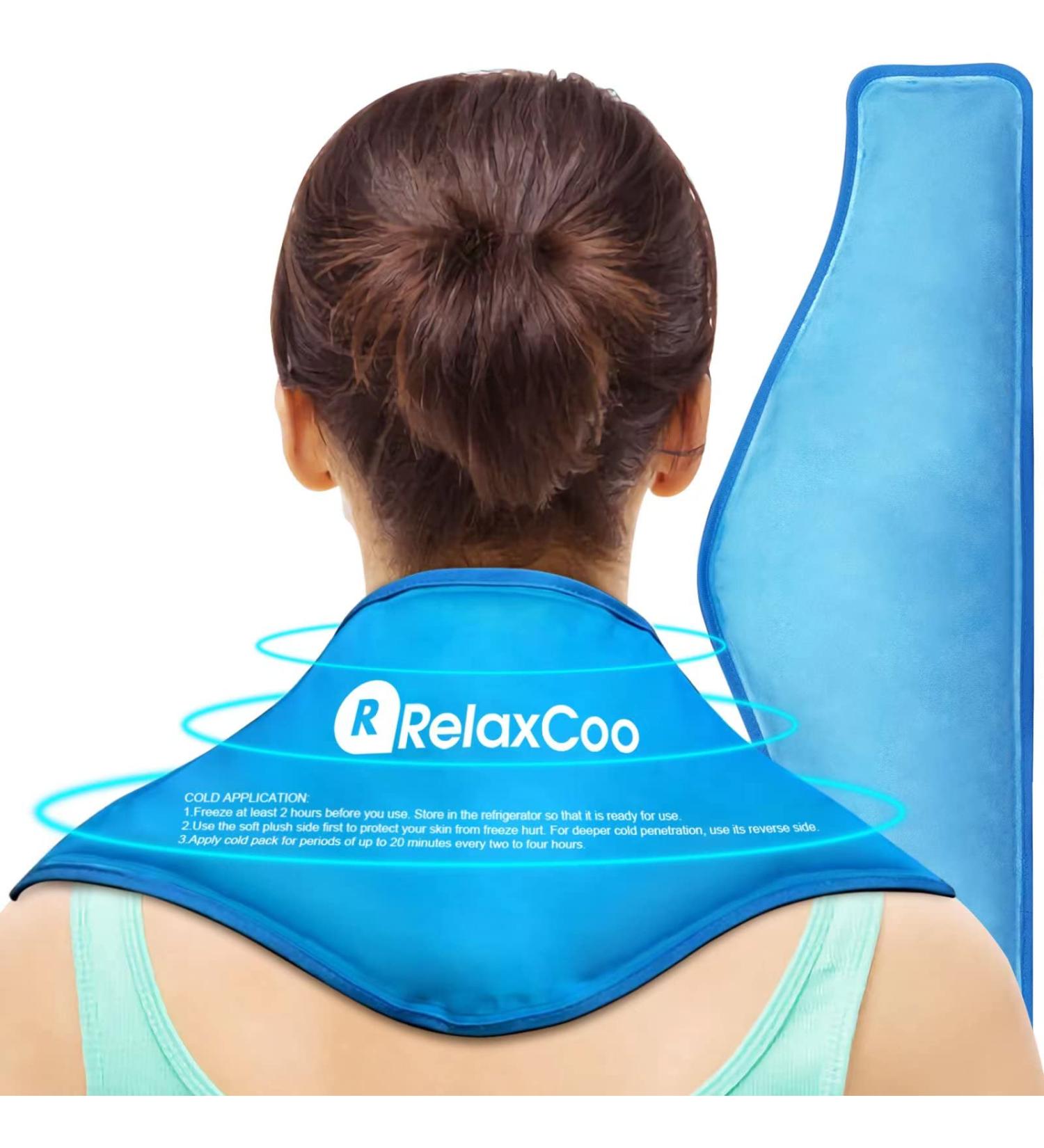 RelaxCoo Neck Ice Pack Wrap - Reusable Gel Cold Compress for Pain Relief, Injuries, Swelling - Blue-1 Pack - Buy Online on GoSupps.com