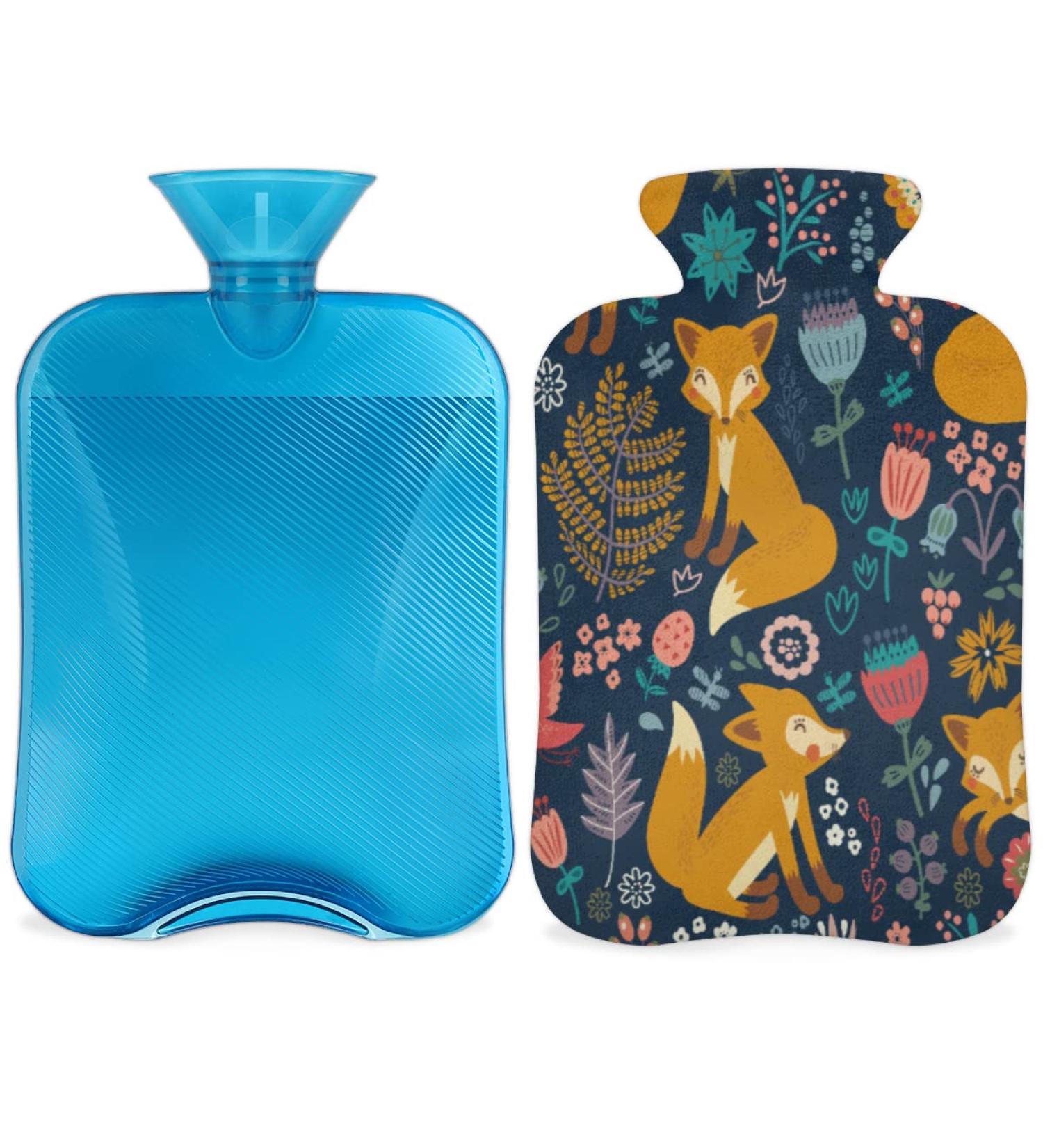 Forest Animal Heat Bottle - Fox & Bird Design 2L Capacity for Pain Relief | Perfect for Menstrual Cramps & Soothing Feet - Buy Online on GoSupps.com