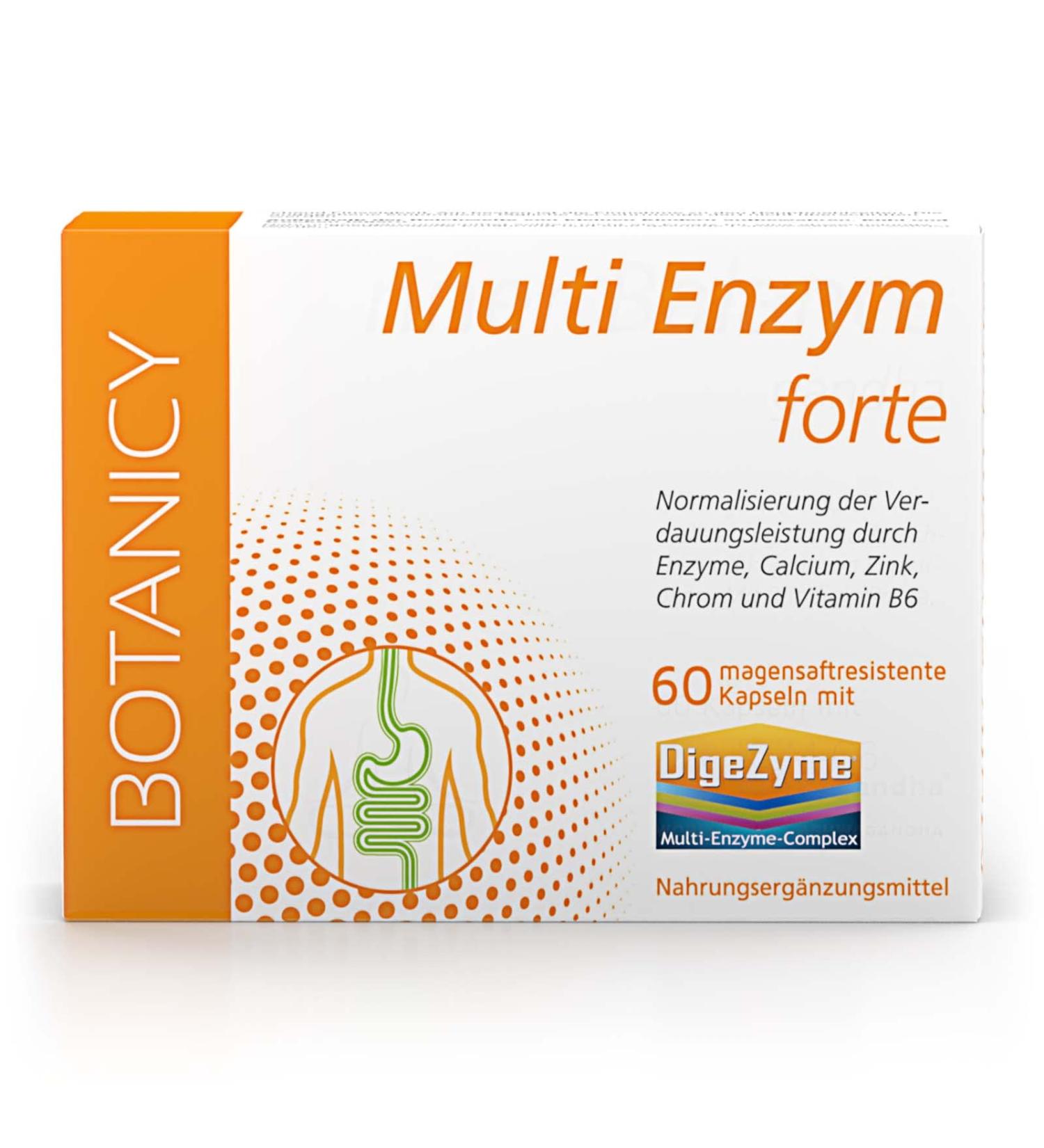  Botanicy Botanicy MULTI ENZYM FORTE - Normalizes digestion even in cases of lactose intolerance - DigeZyme multi-enzyme complex with digestive enzymes amylase protease lactase lipase and cellulase - Buy Online on GoSupps.com