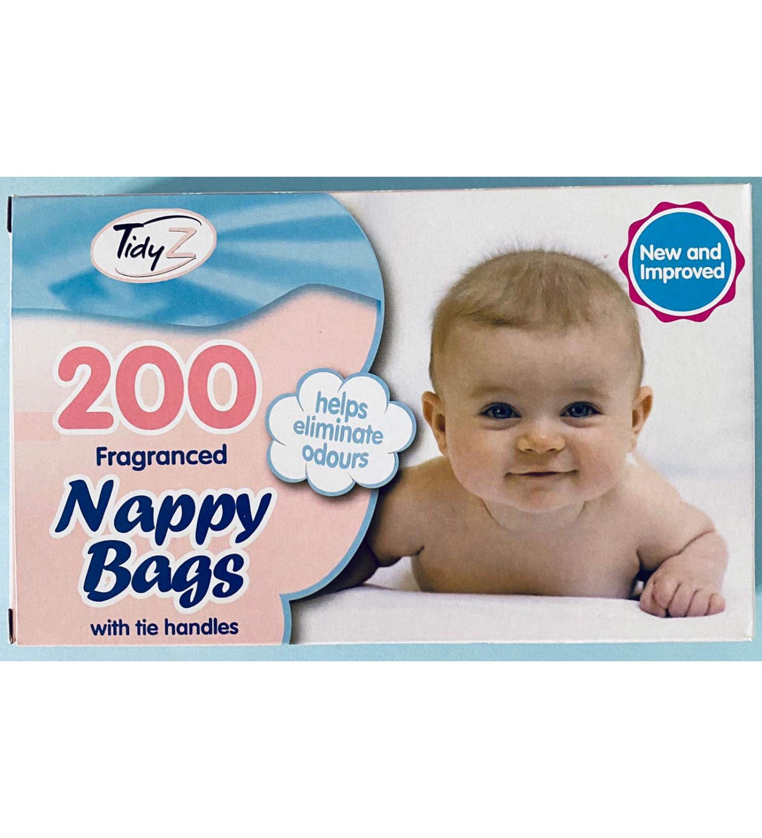 400 scented disposable diaper bags with tie handles (400 diaper bags in total) 3 packs